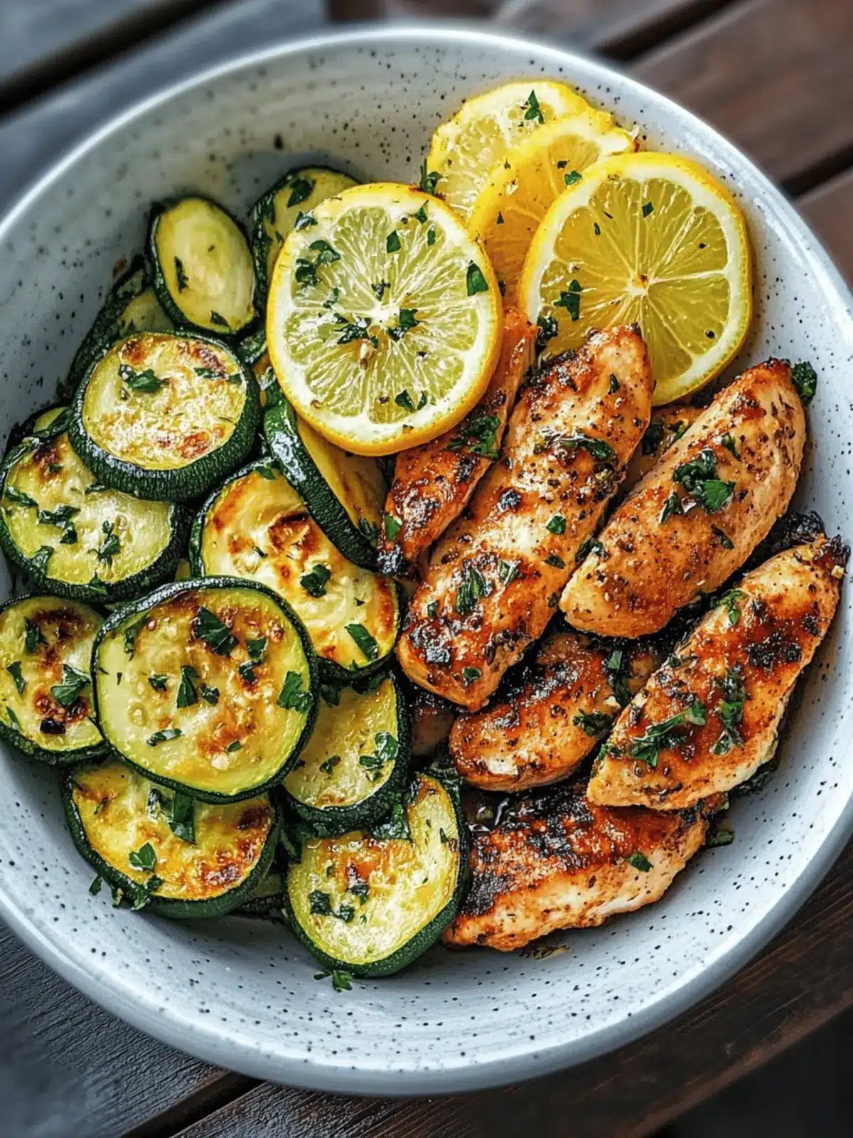 Asado Chicken with Lemon Zucchini Sauté