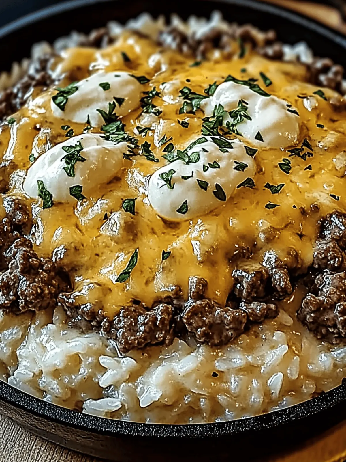 Creamy Garlic Butter Beef and Rice Skillet