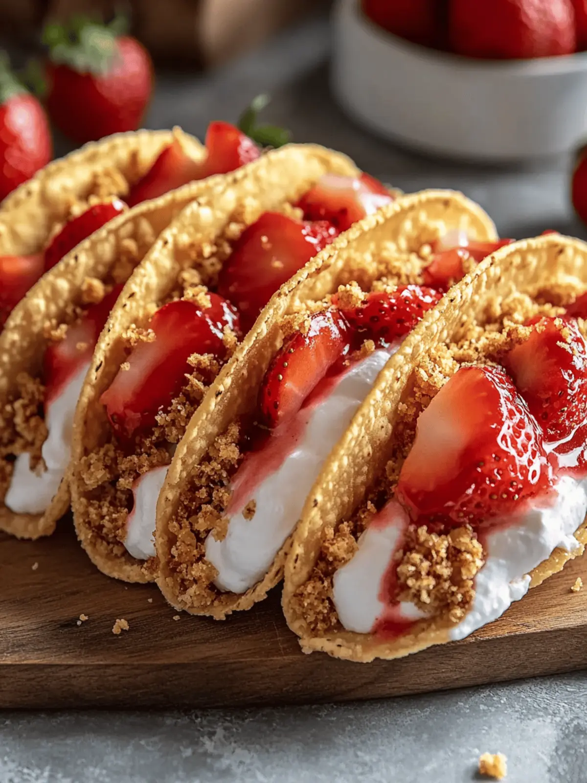 Strawberry Crunch Cheesecake Tacos