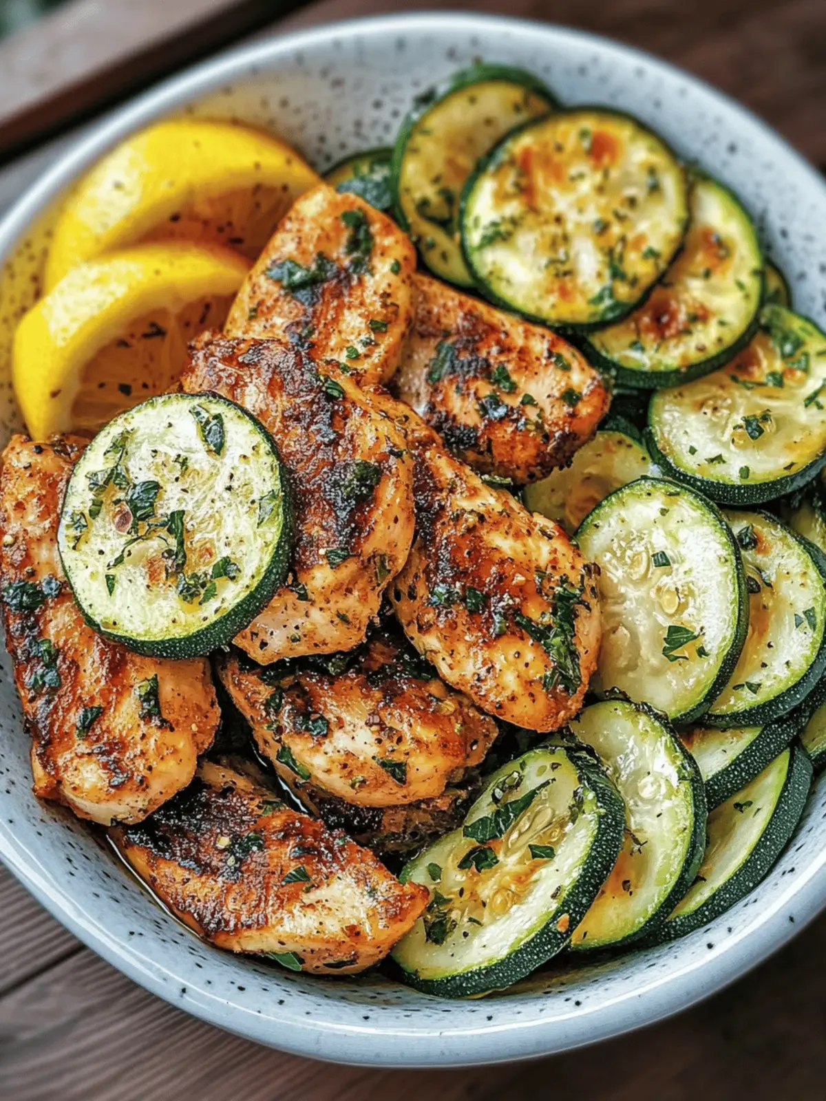 Asado Chicken with Lemon Zucchini Sauté