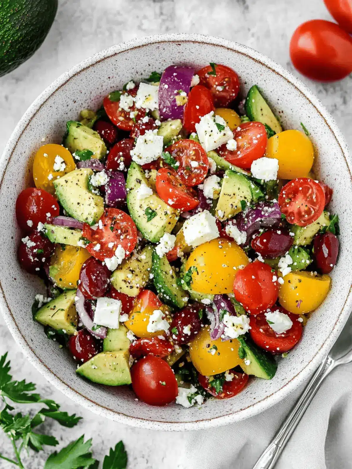 Greek Avocado Salad with Feta