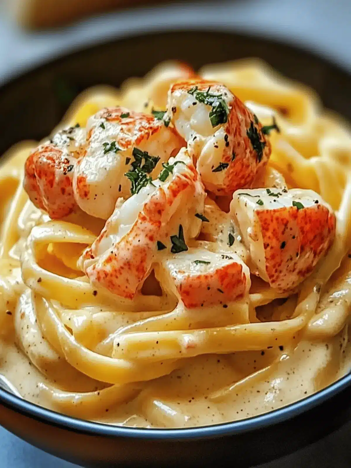 Lobster Pasta in Creamy Alfredo Sauce
