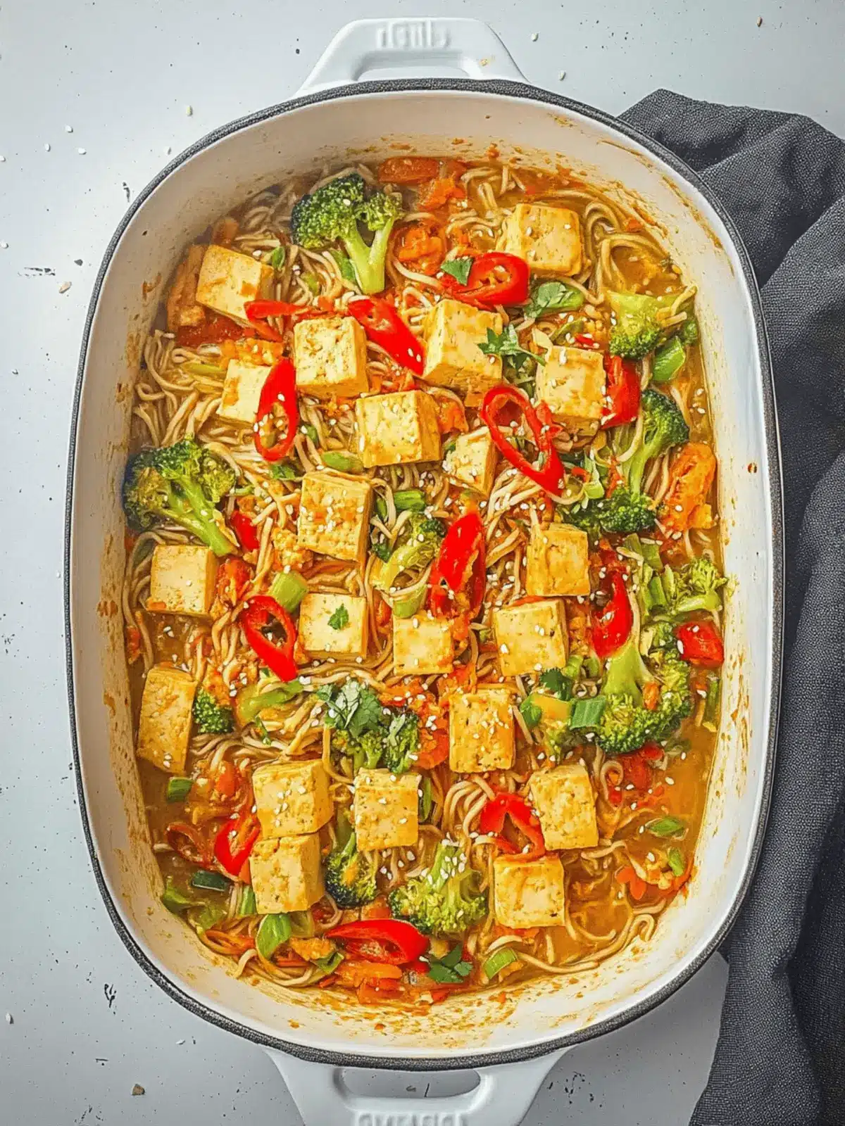 One Pan Asian Tofu Noodles