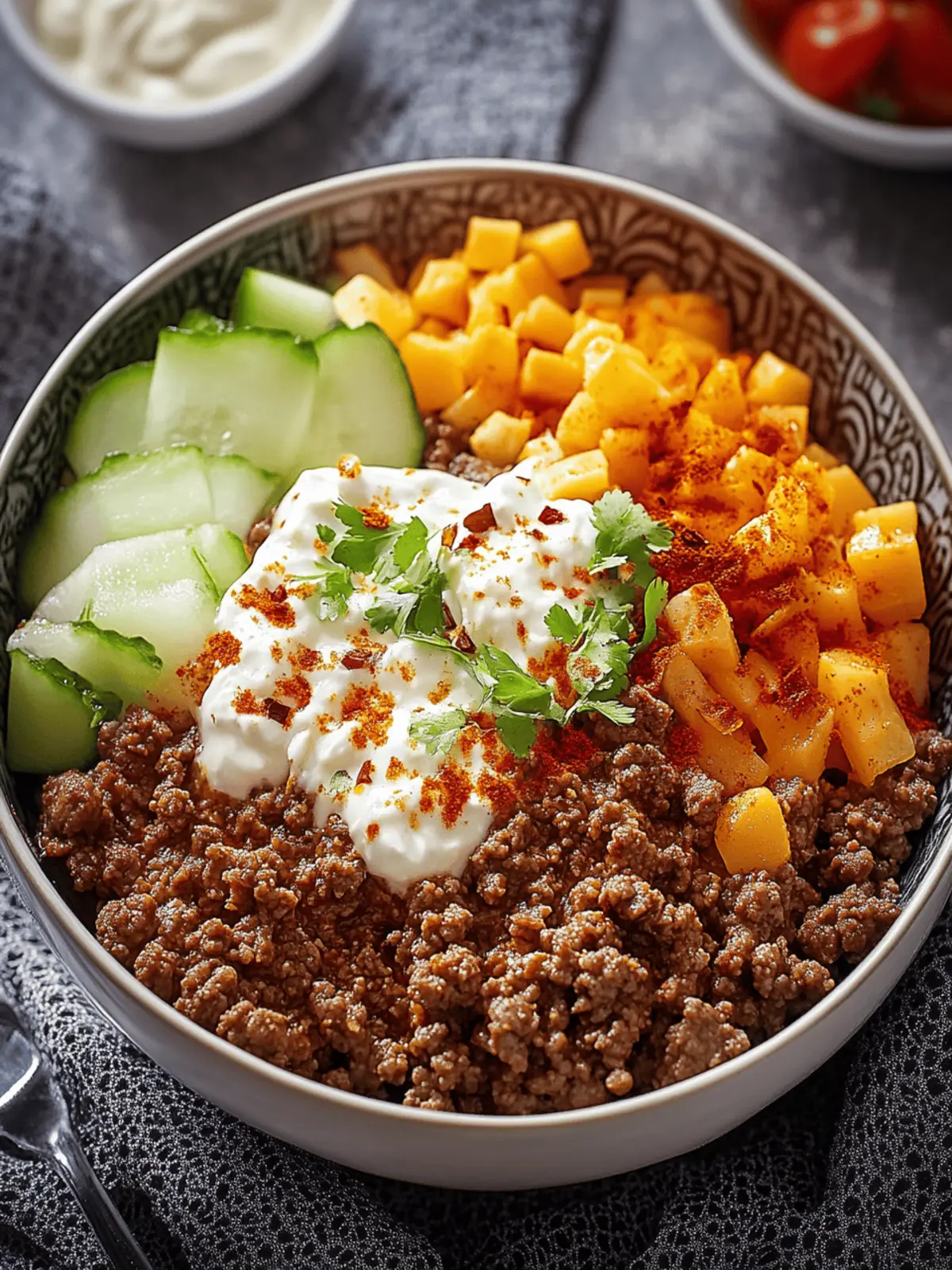 Cheese Bowl with Ground Beef