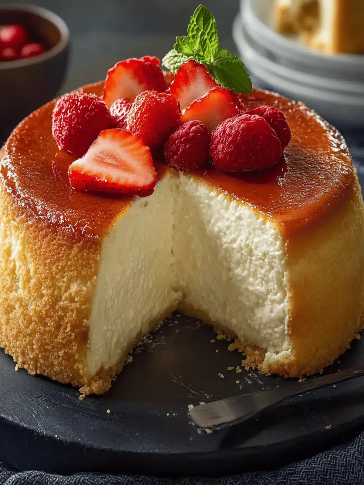 Cheesecake with a Tender Pound Cake Center