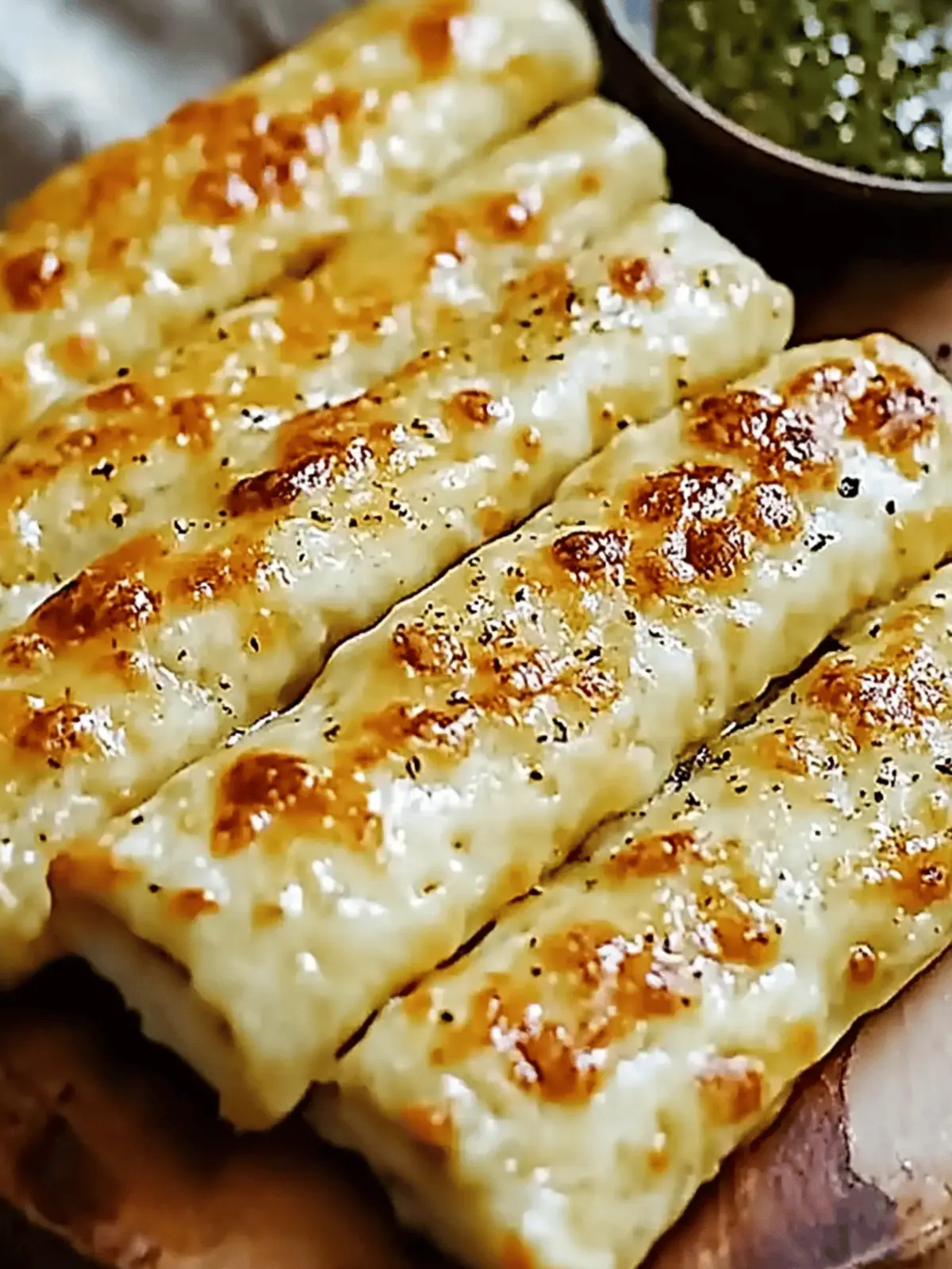 Golden Sourdough Cheesy Breadsticks