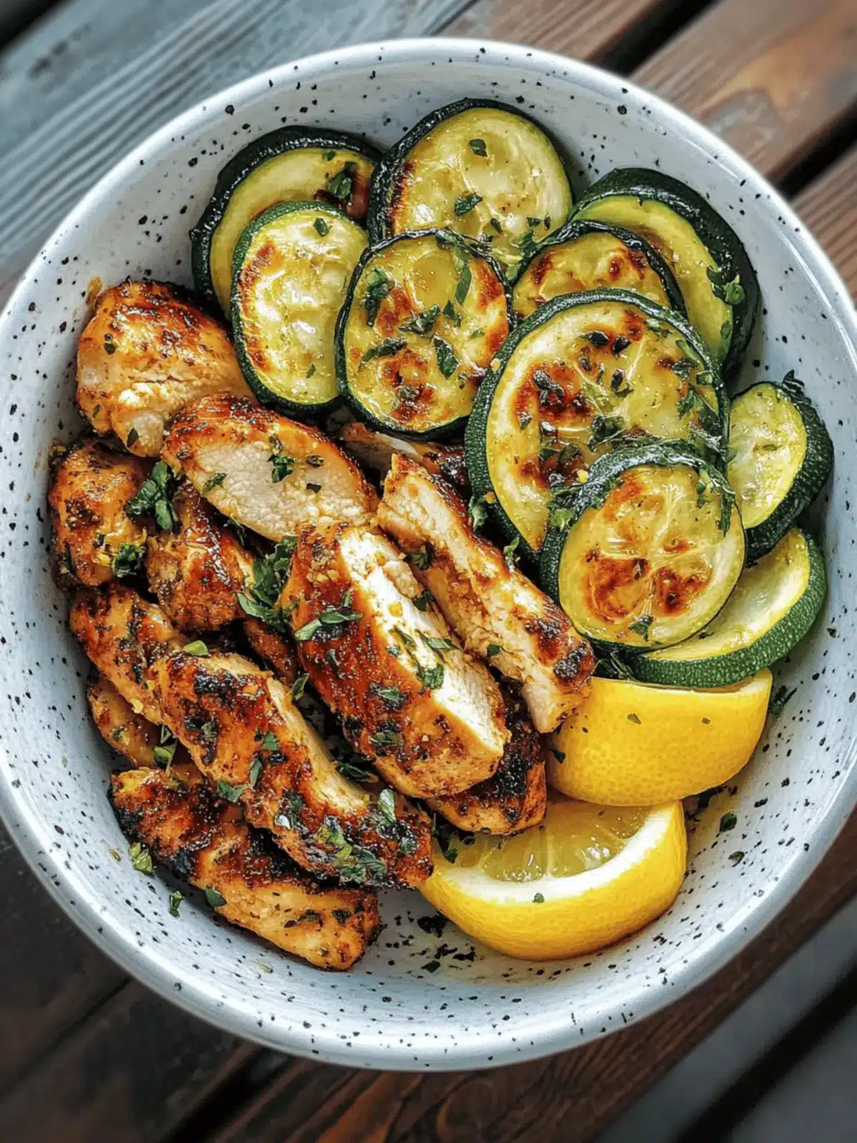 Asado Chicken with Lemon Zucchini Sauté