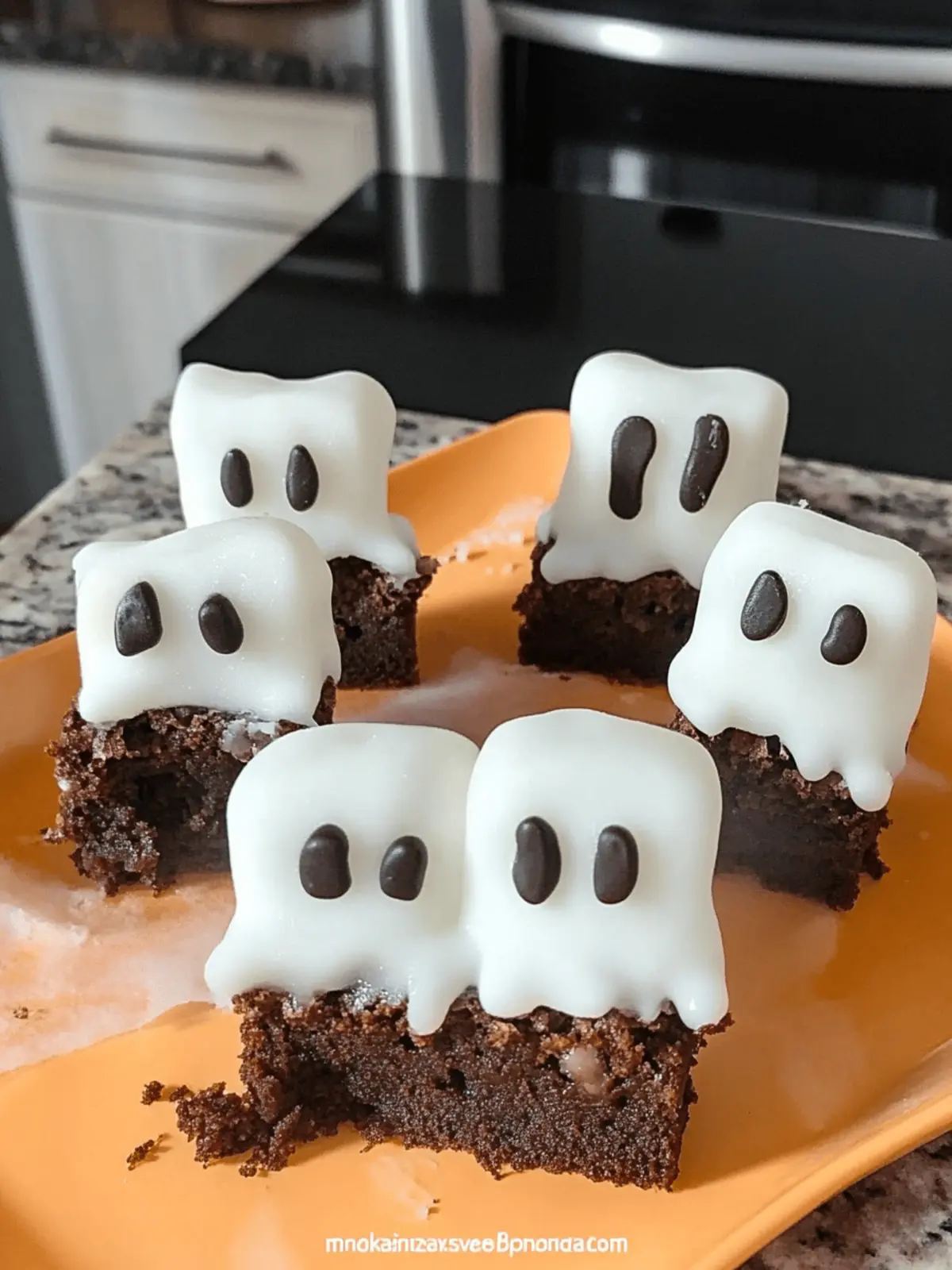 Marshmallow Brownie Ghosts