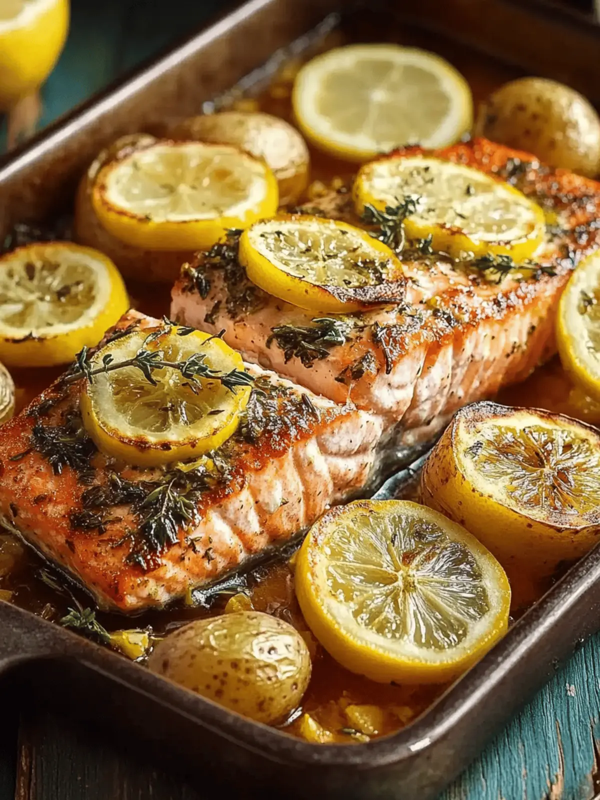 Baked Lemon Herb Salmon with Garlic Potatoes Recipe to Wow! 3 Baked Lemon Herb Salmon with Garlic Potatoes Recipe