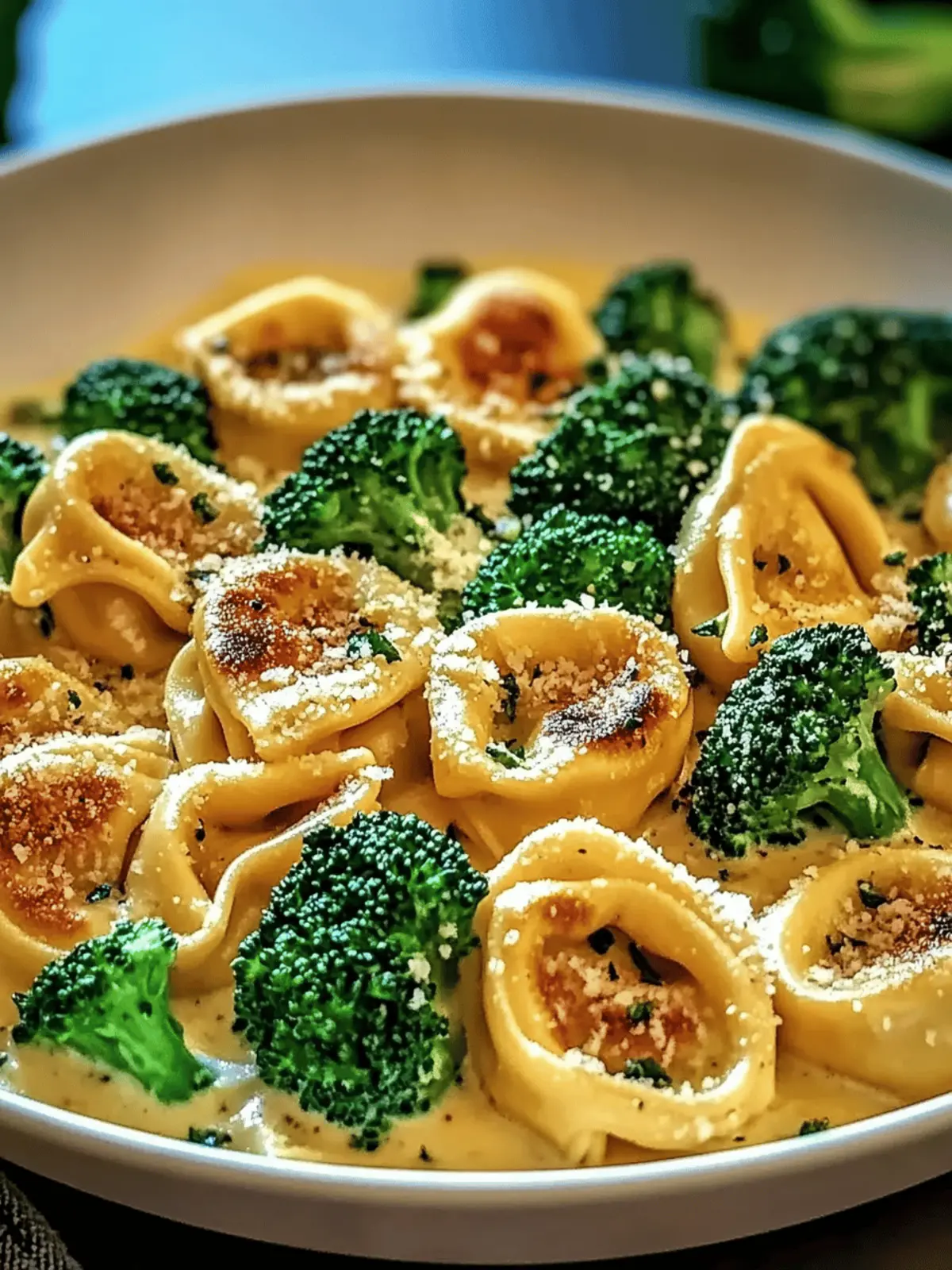 Creamy Garlic Parmesan Tortellini With Chicken Broccoli
