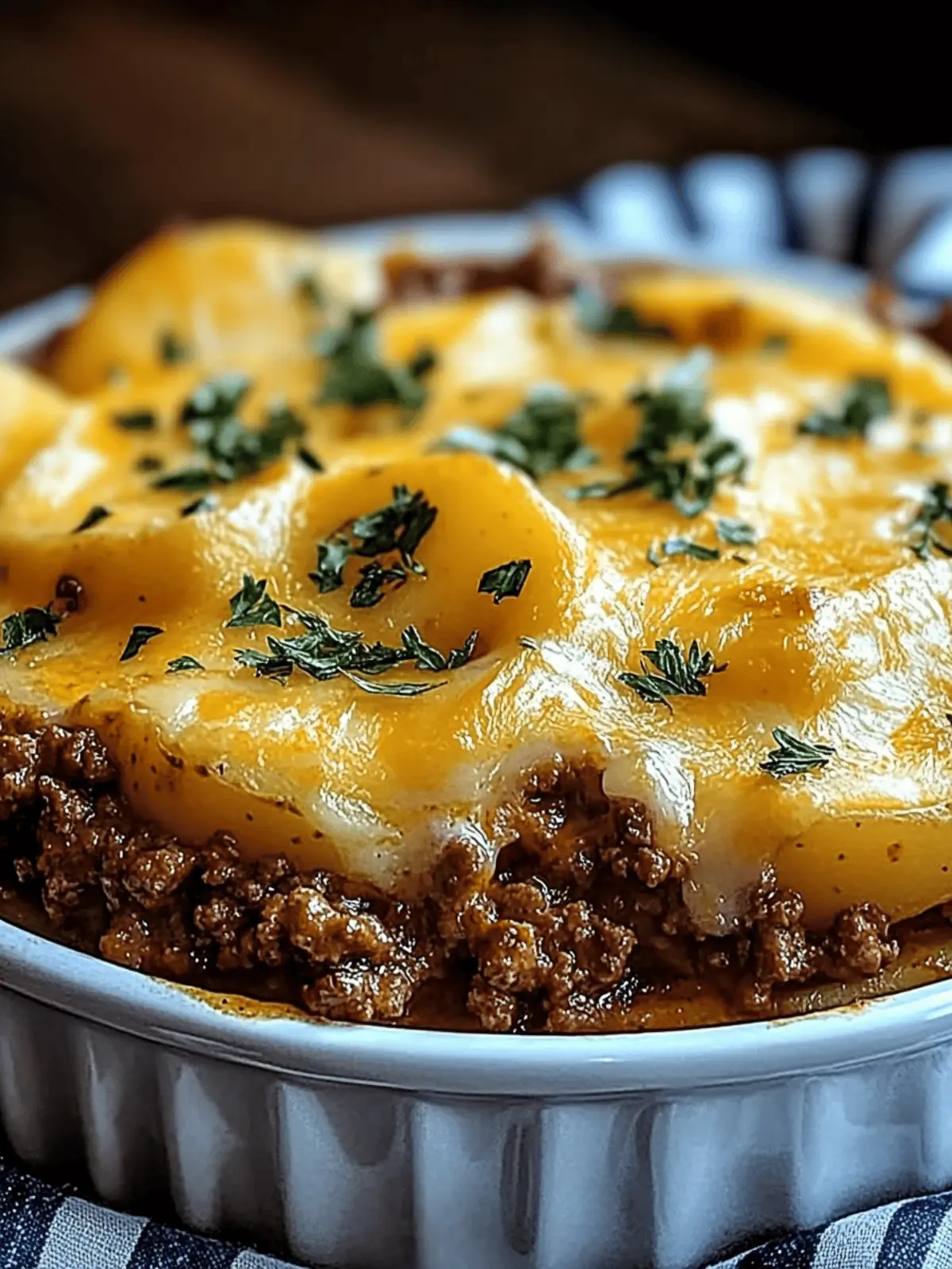 Cheesy Ground Beef & Potato Casserole