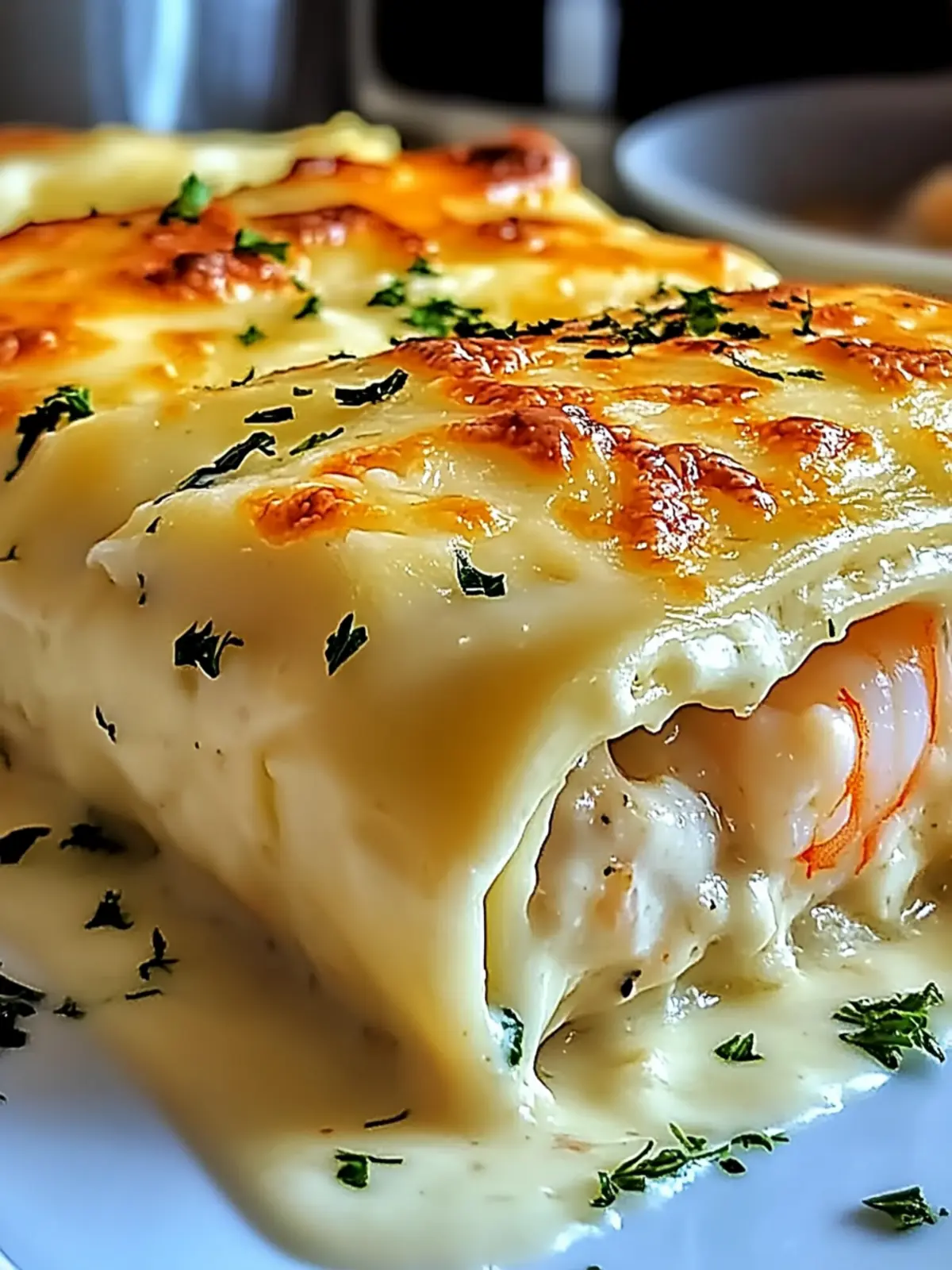 Shrimp & Crab Alfredo Lasagna Roll