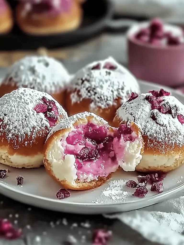 Rhubarb Cheesecake Bombs