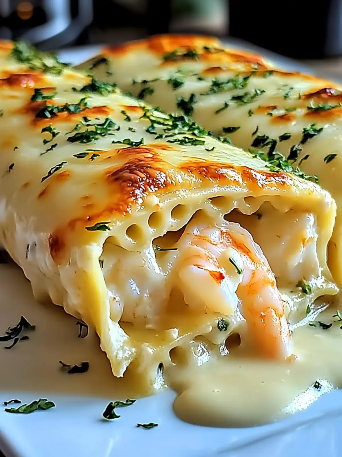 Shrimp & Crab Alfredo Lasagna Roll