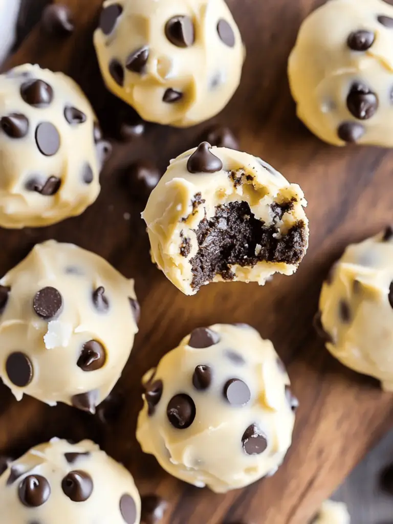 No-Bake Chocolate Chip Cookie Dough Brownie Bombs