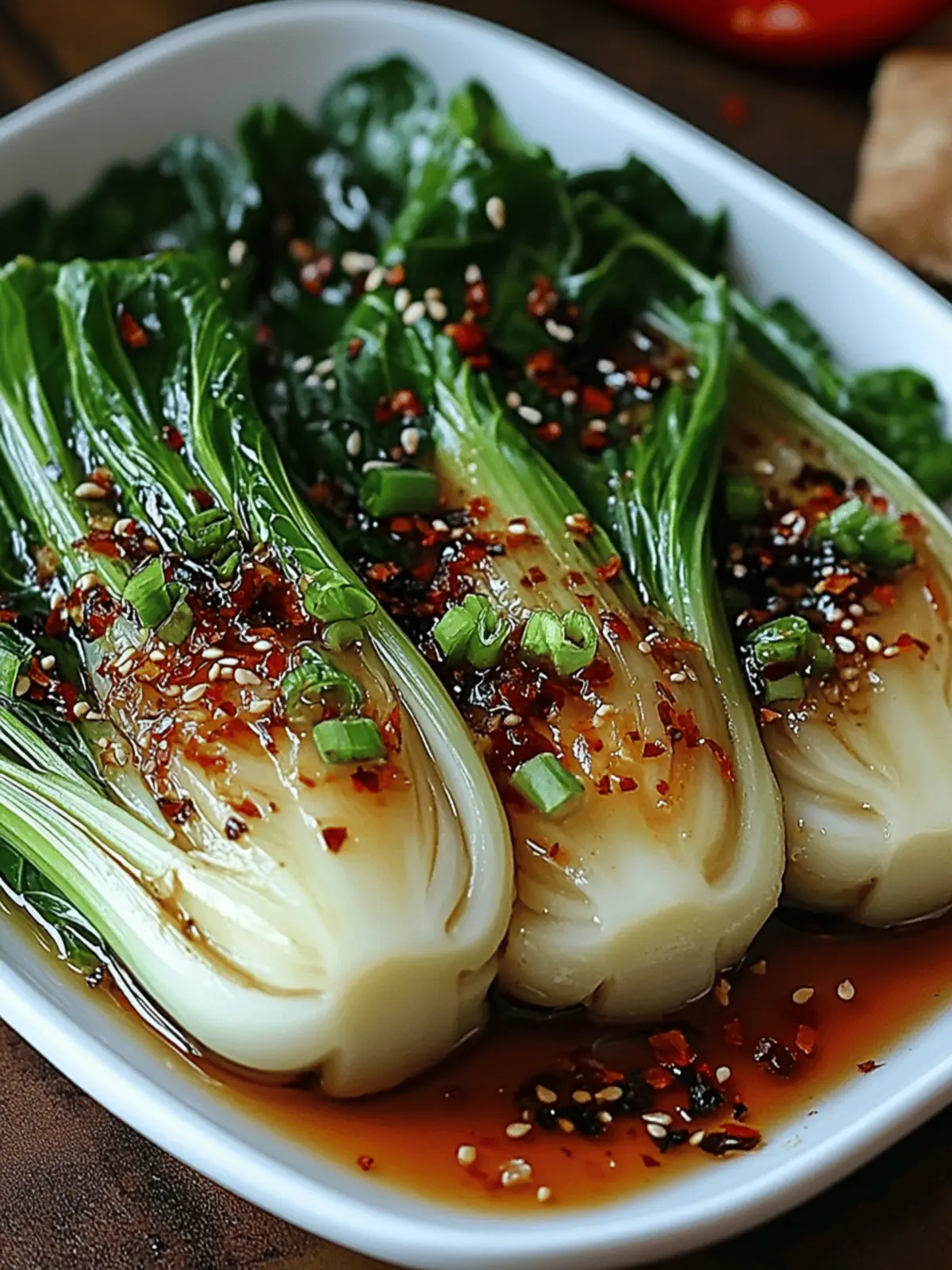 Quick Bok Choy with Ginger Chili Sauce