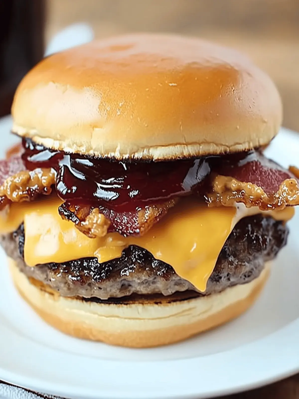 Peanut Butter & Jelly  Bacon Cheeseburger