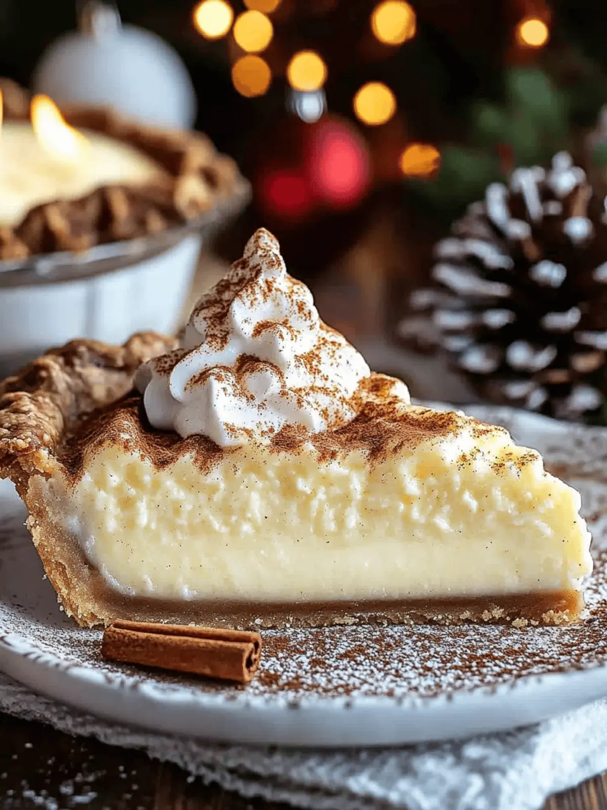 Christmas Eve Cinnamon-Vanilla Custard Pie