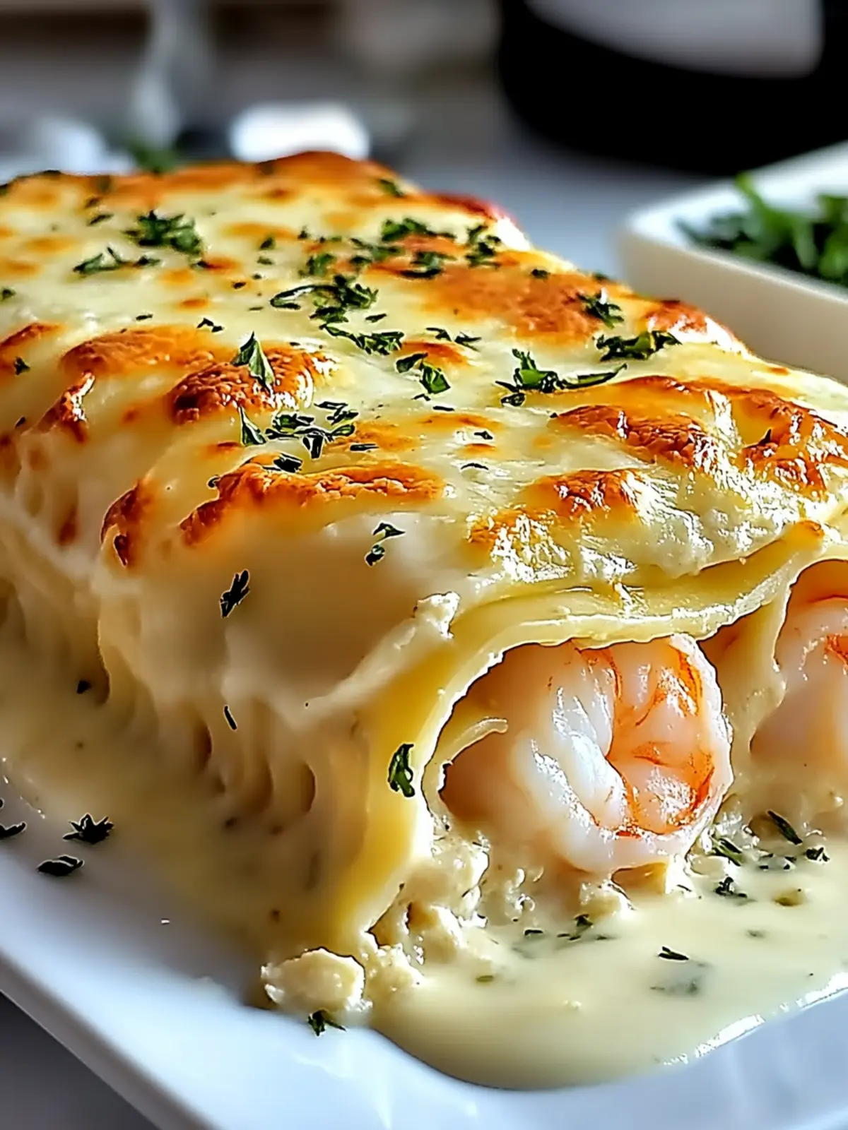 Shrimp & Crab Alfredo Lasagna Roll