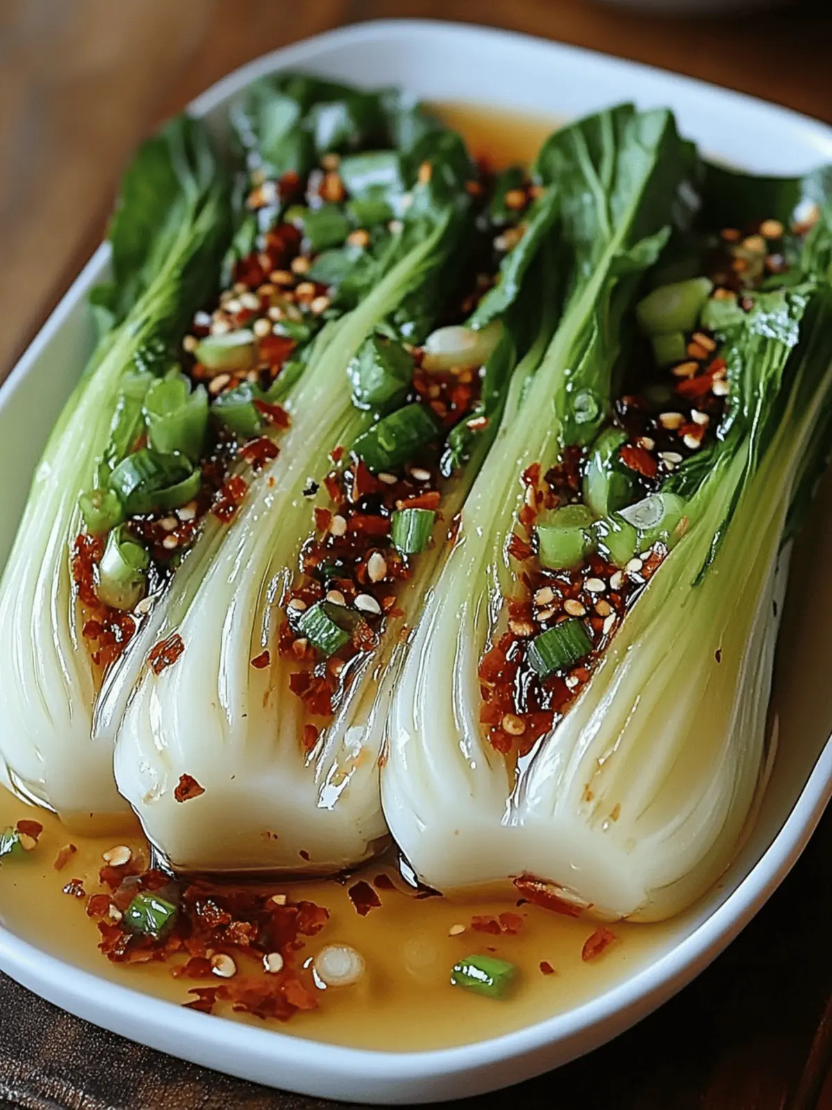 Quick Bok Choy with Ginger Chili Sauce