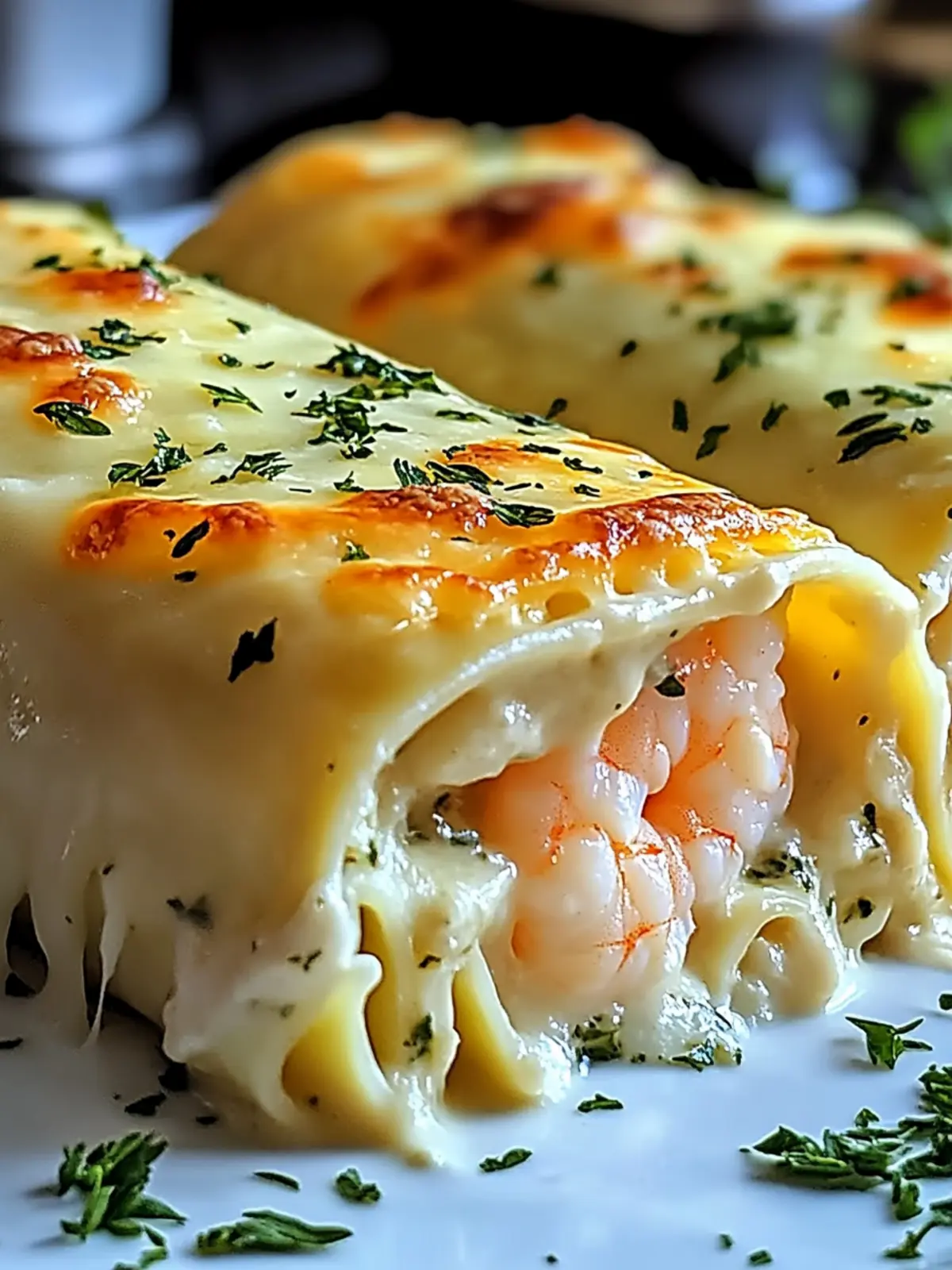 Shrimp & Crab Alfredo Lasagna Roll