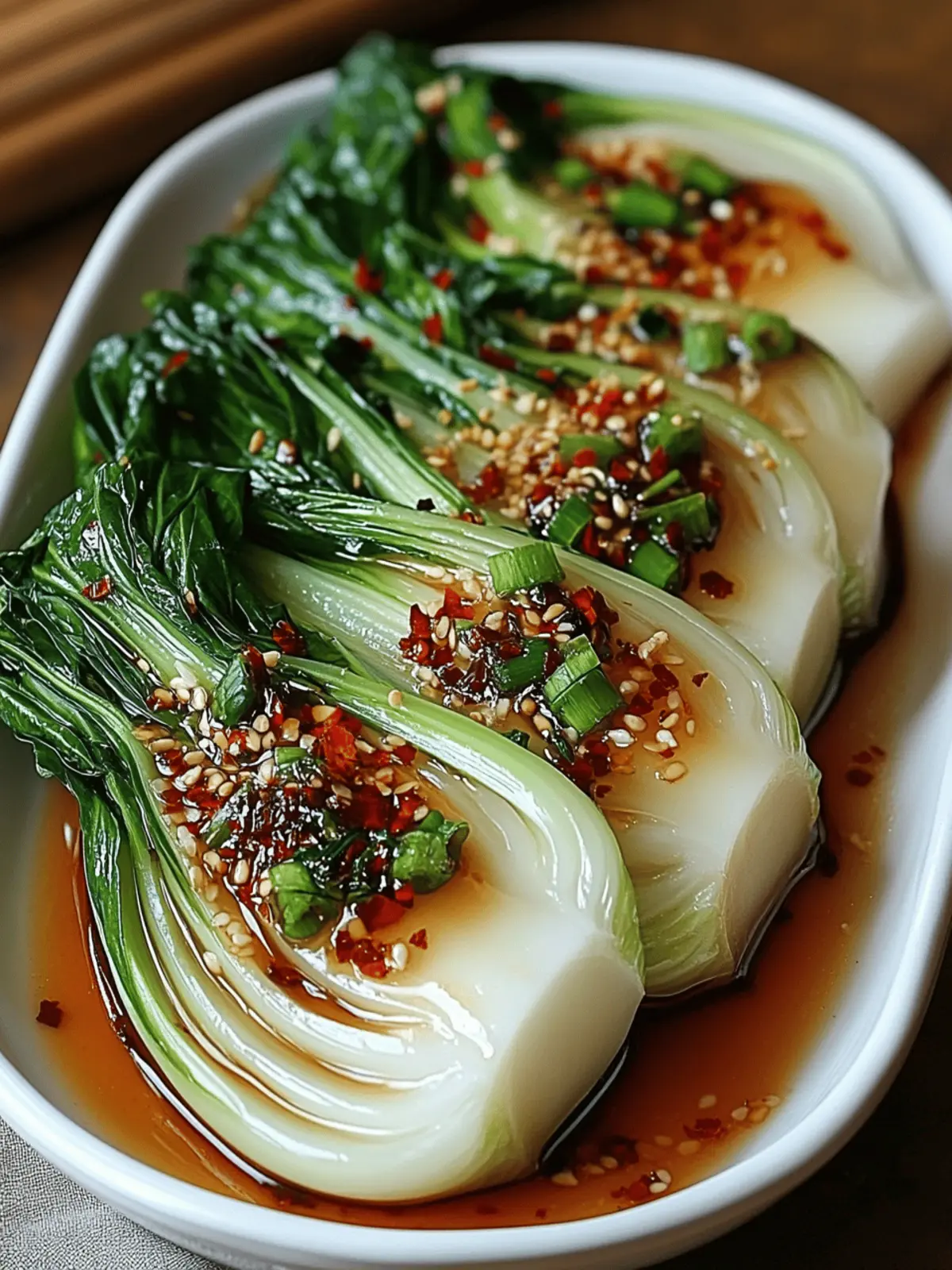 Quick Bok Choy with Ginger Chili Sauce