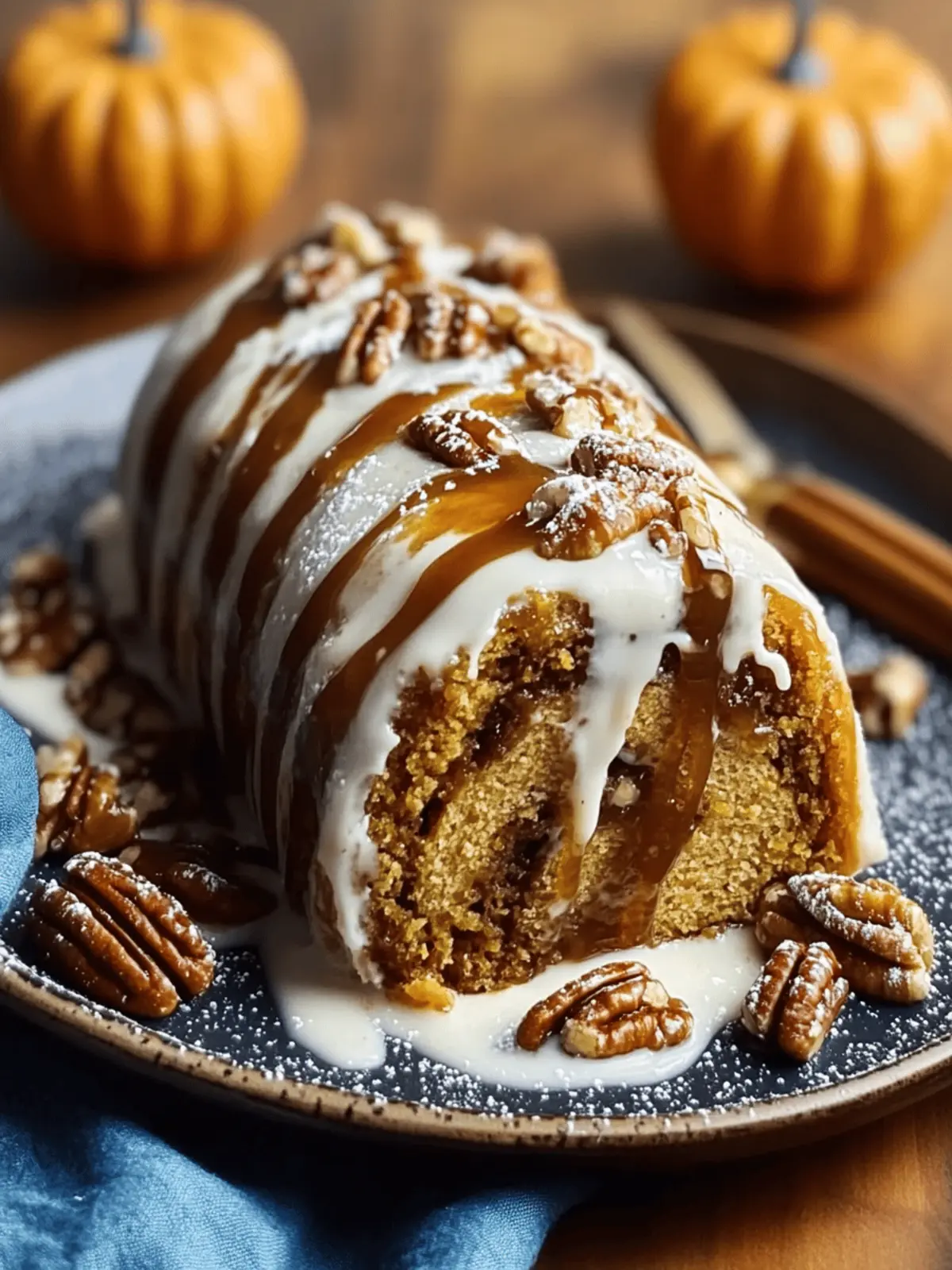 Caramel Pecan Pumpkin Roll
