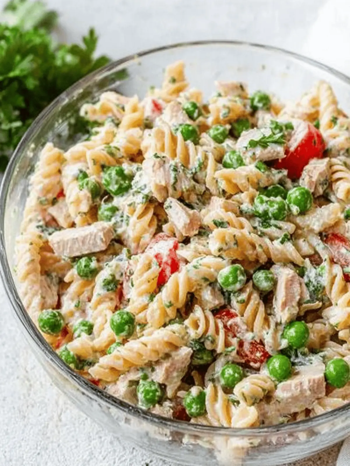 Healthy Tuna Pasta Salad with Peas
