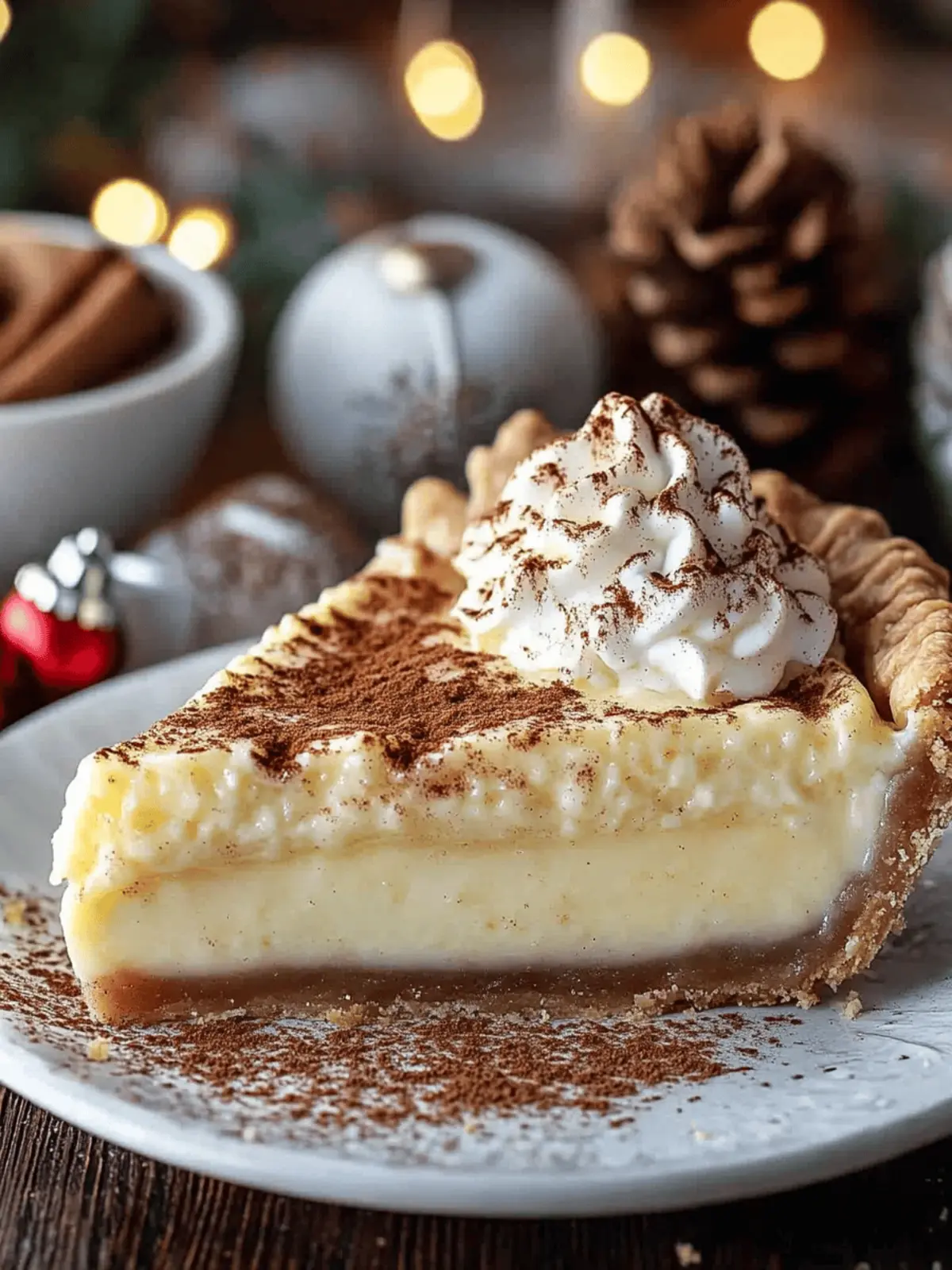 Christmas Eve Cinnamon-Vanilla Custard Pie