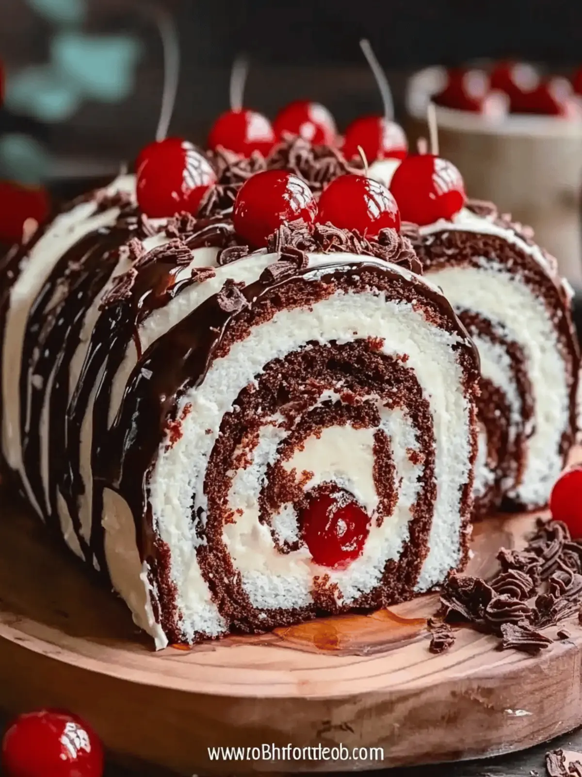 Indulge in an Elegant Black Forest Cake Roll Delight 3 Elegant Black Forest Cake Roll