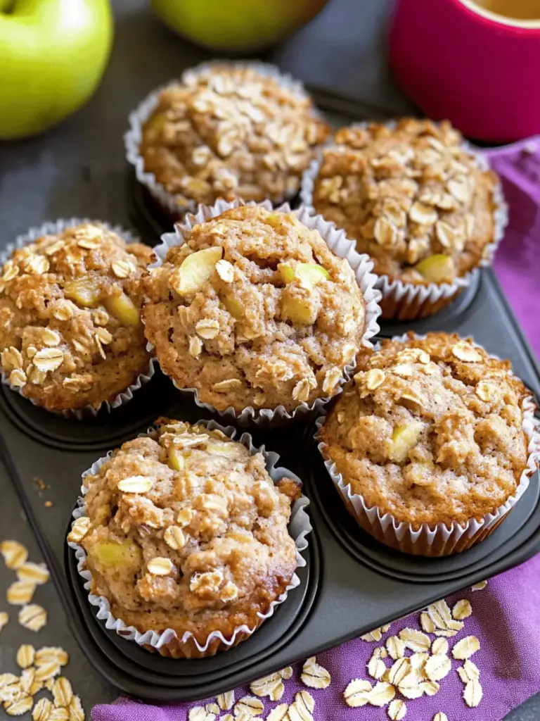 Fluffy Apple And Oat Muffins