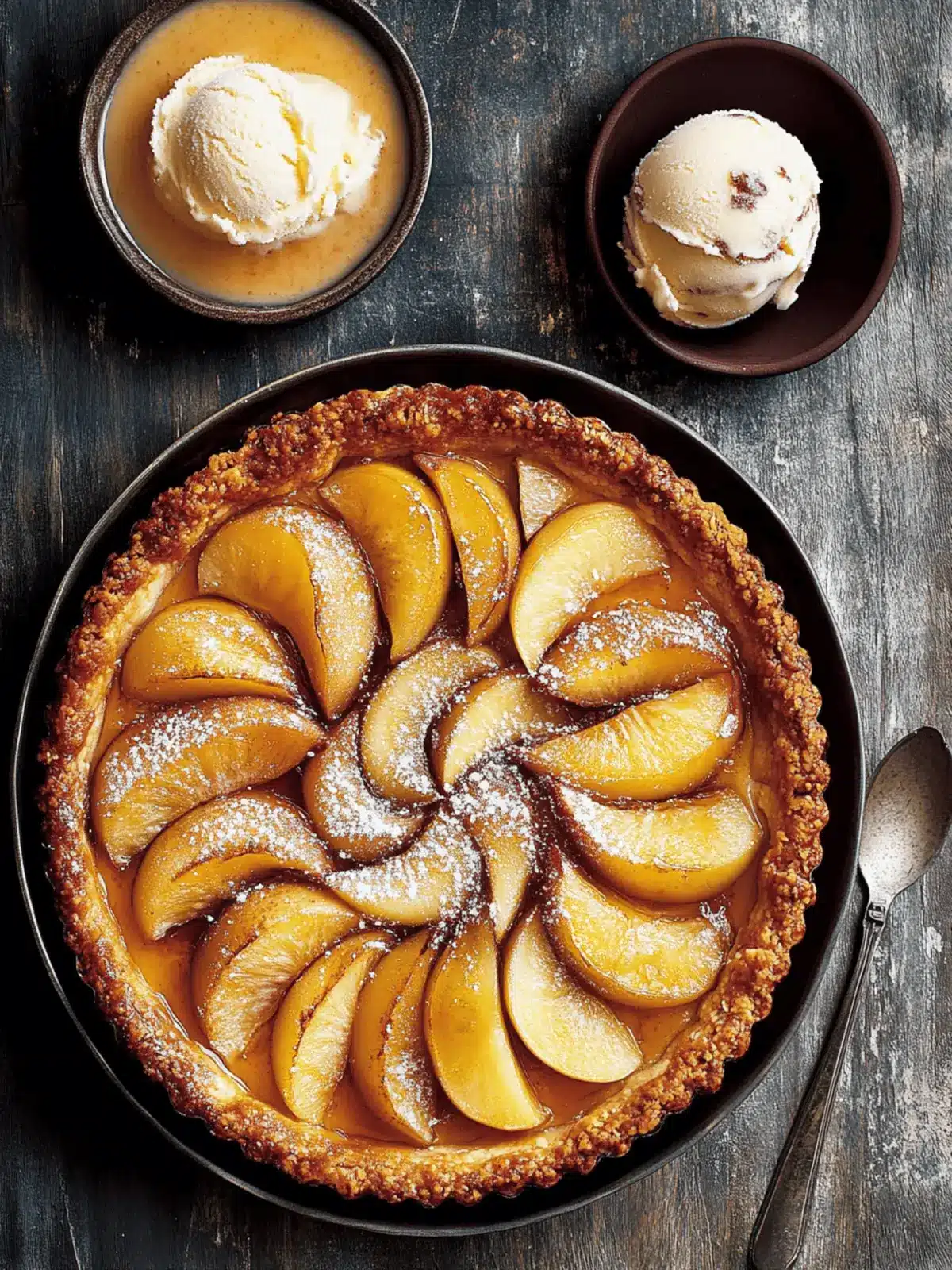 Irresistible Quince and Pear Tart with Sweet Cream Ice Cream 4 Quince and pear tart with sweet cream ice cream