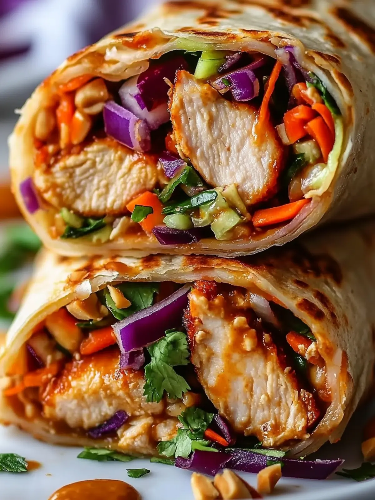 Thai Peanut Chicken Wrap