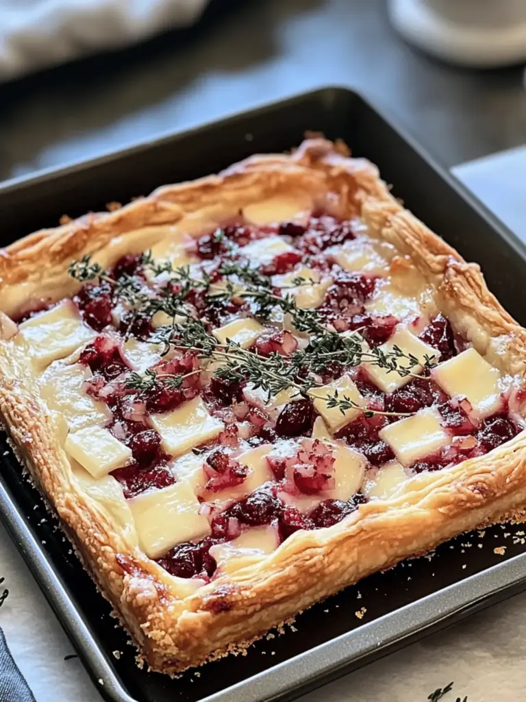 Cranberry Brie Tart with Pancetta & Thyme