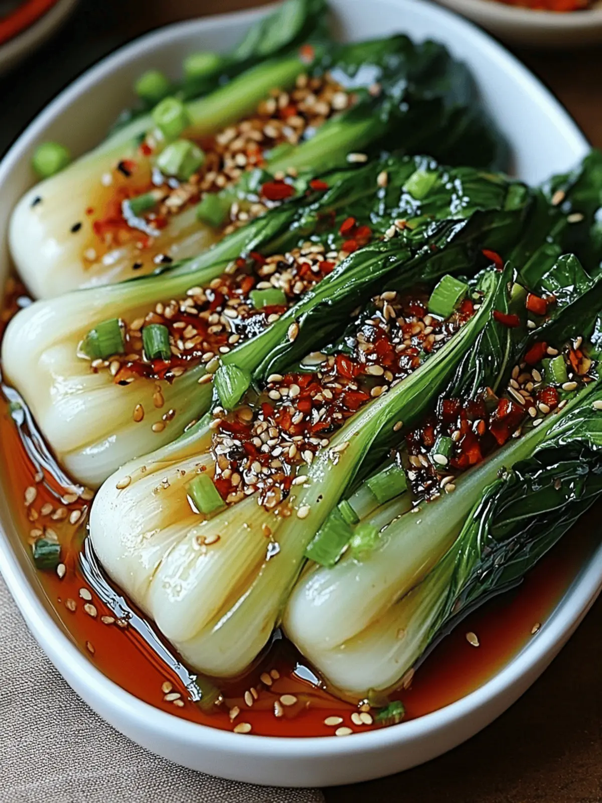 Quick Bok Choy with Ginger Chili Sauce