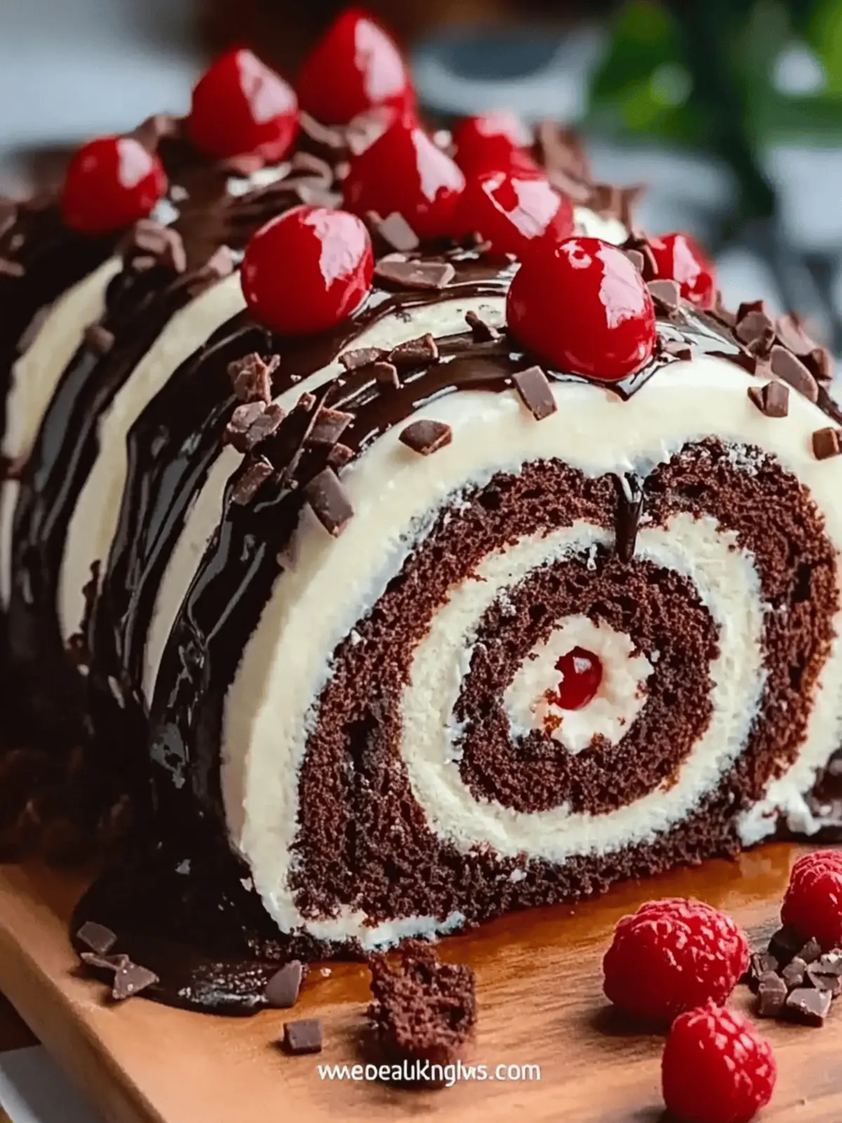 Indulge in an Elegant Black Forest Cake Roll Delight 4 Elegant Black Forest Cake Roll
