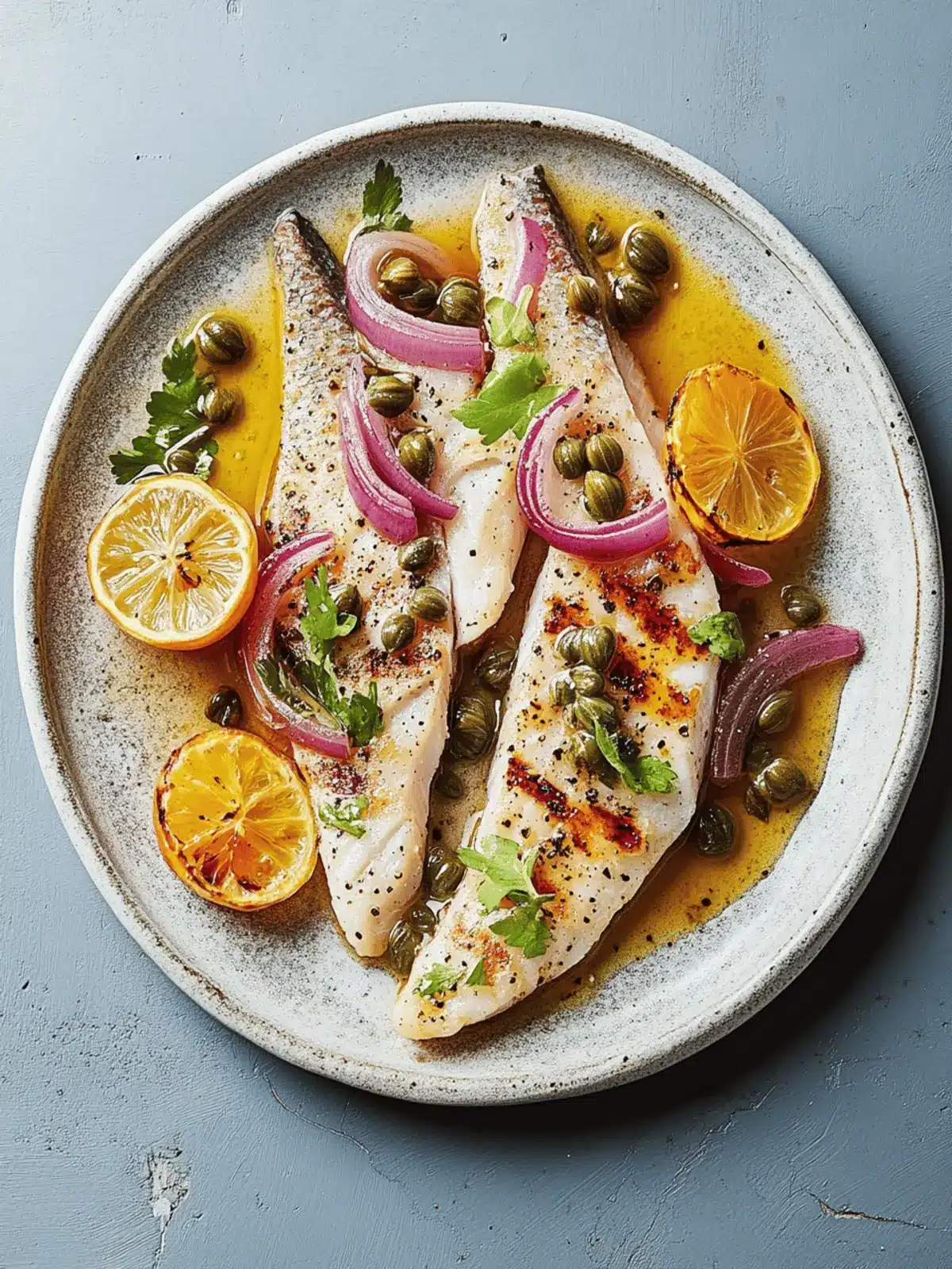 Grilled Fish with Caper and Red Onion Dressing