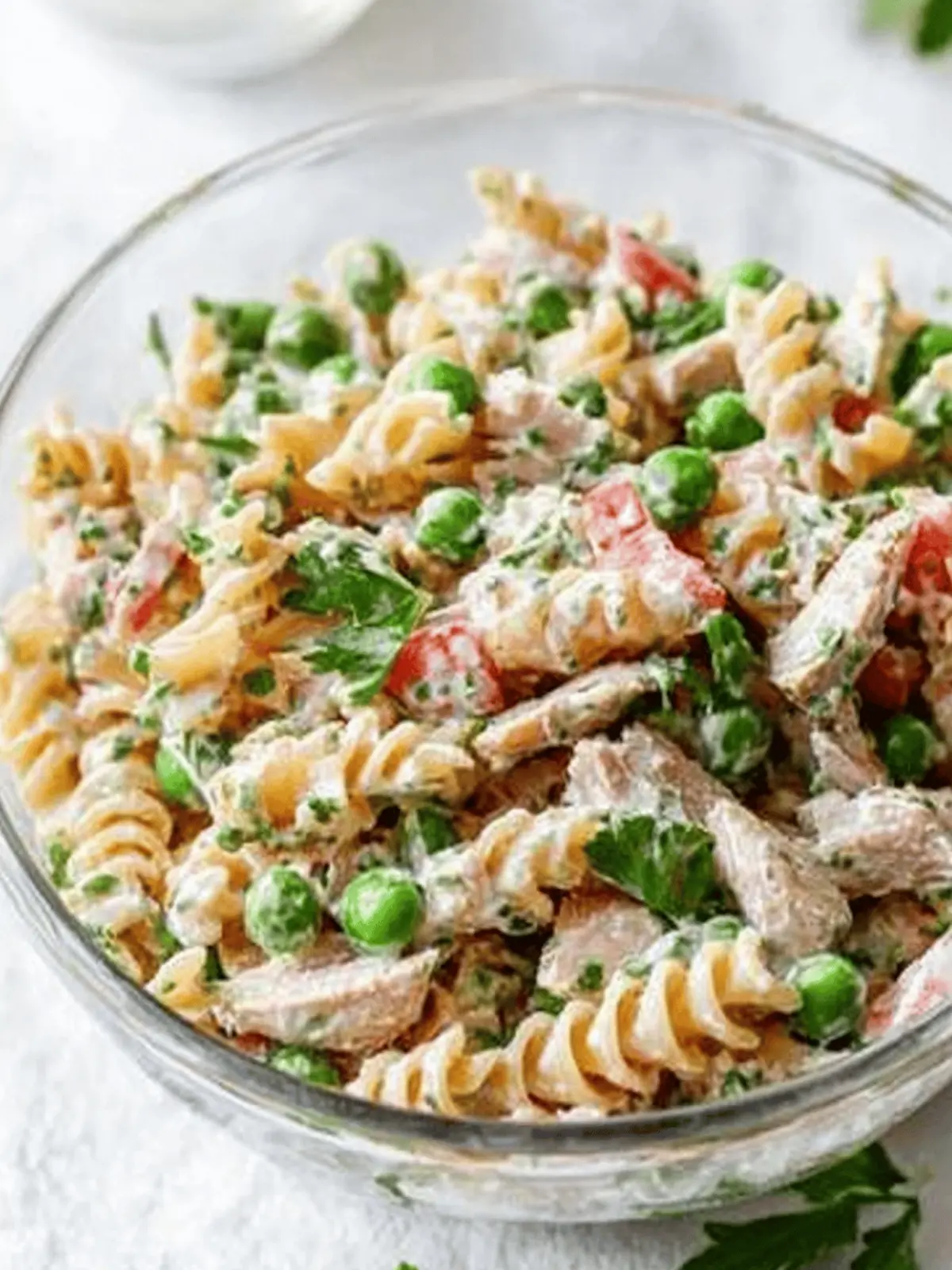 Healthy Tuna Pasta Salad with Peas