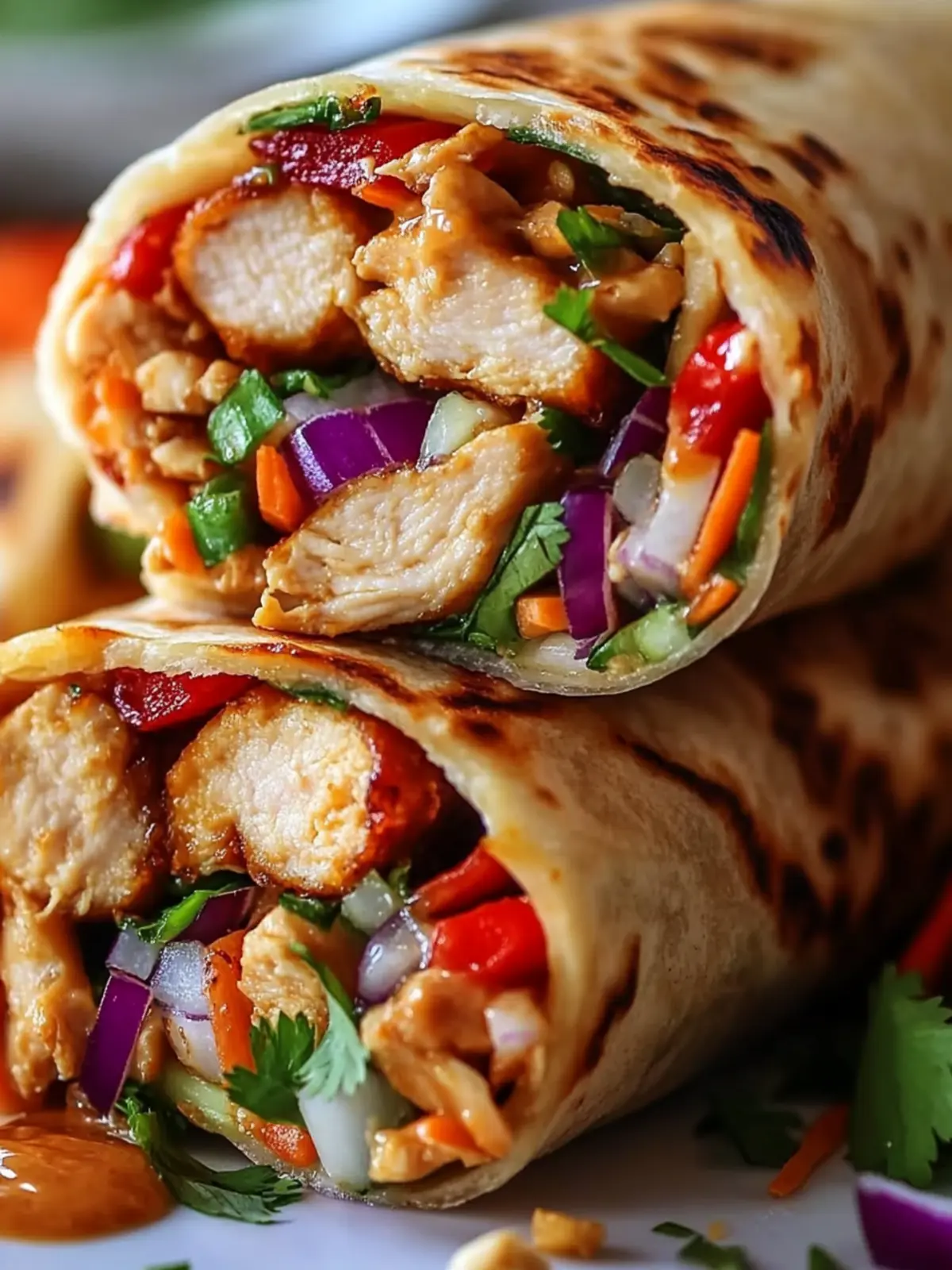 Thai Peanut Chicken Wrap