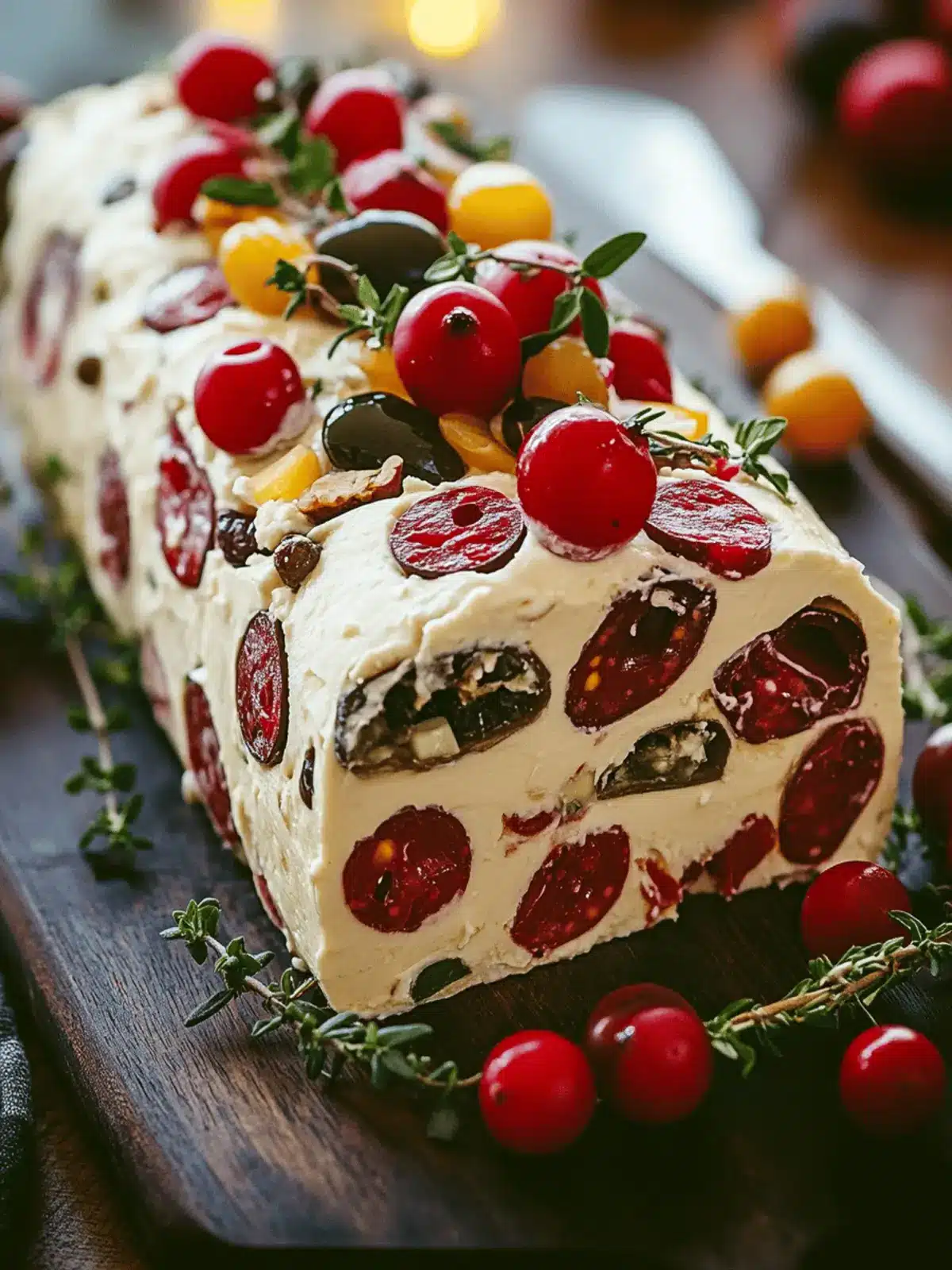 Delicious Festive Holiday Antipasto Cream Cheese Log Recipe 2 Festive Holiday Antipasto Cream Cheese Log