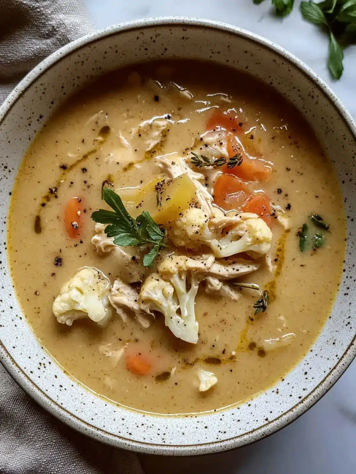 Anti Inflammatory Cauliflower Chicken Soup