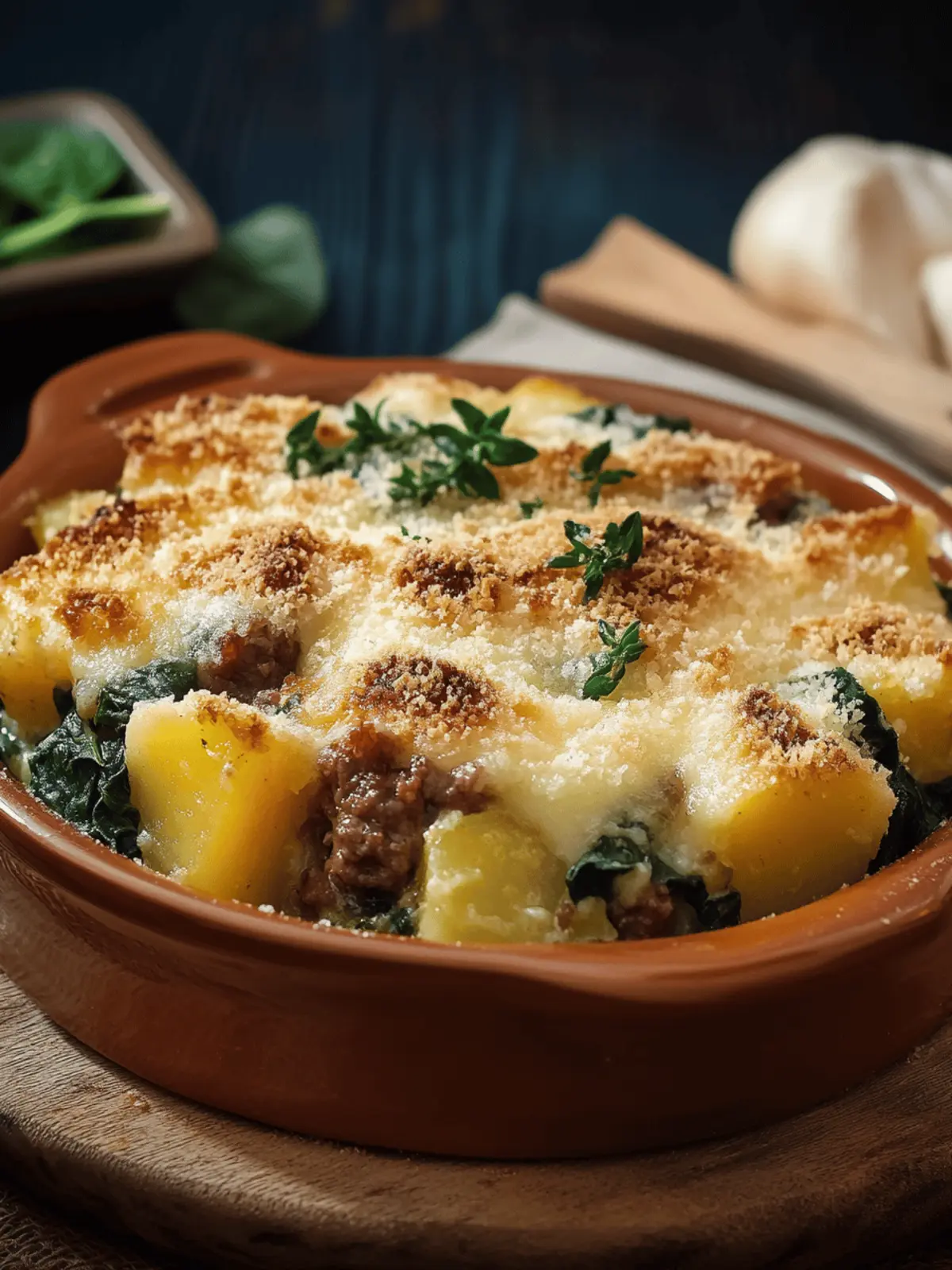 Cheesy Beef & Potato Spinach Casserole for Cozy Family Nights 5 Cheesy Beef & Potato Spinach Casserole