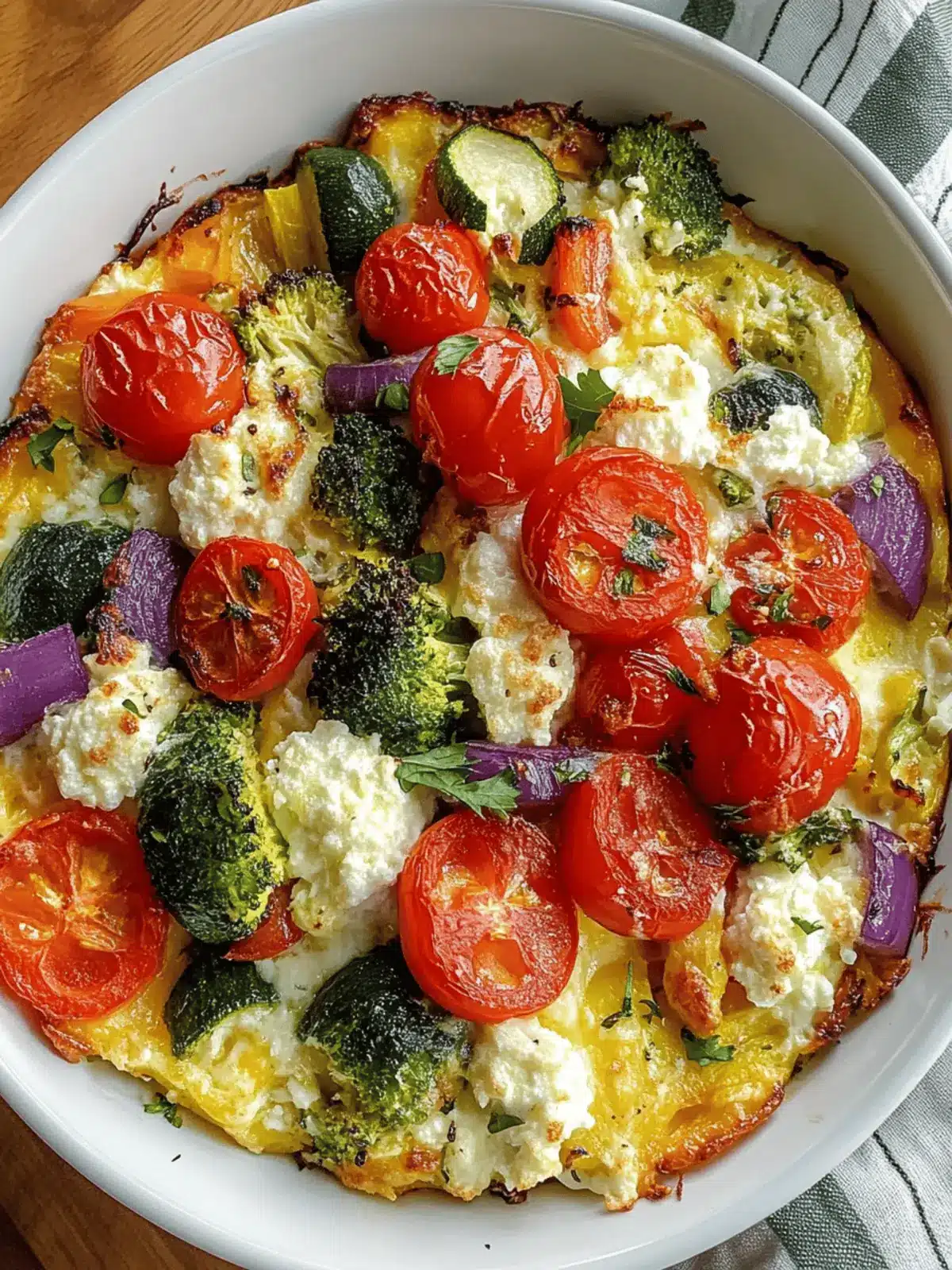 High-Protein Veggie Bake with Cottage Cheese
