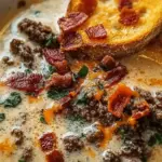 One-Pot Philly Cheesesteak Soup with Bacon & Cheesy Toast Comfort! 9 one-pot Philly cheesesteak soup with bacon and cheesy toast