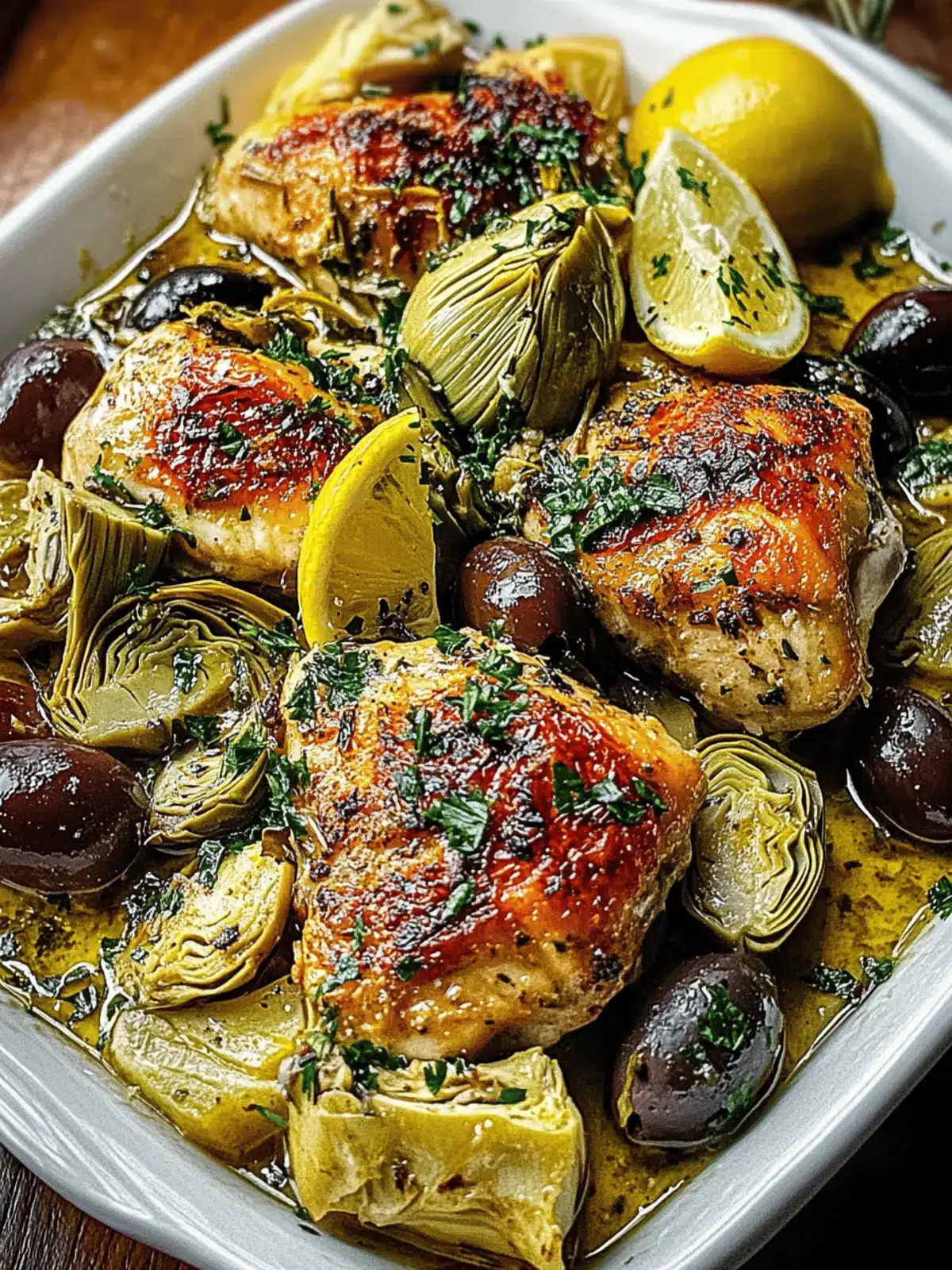 Mediterranean Lemon Chicken with Artichokes & Olives