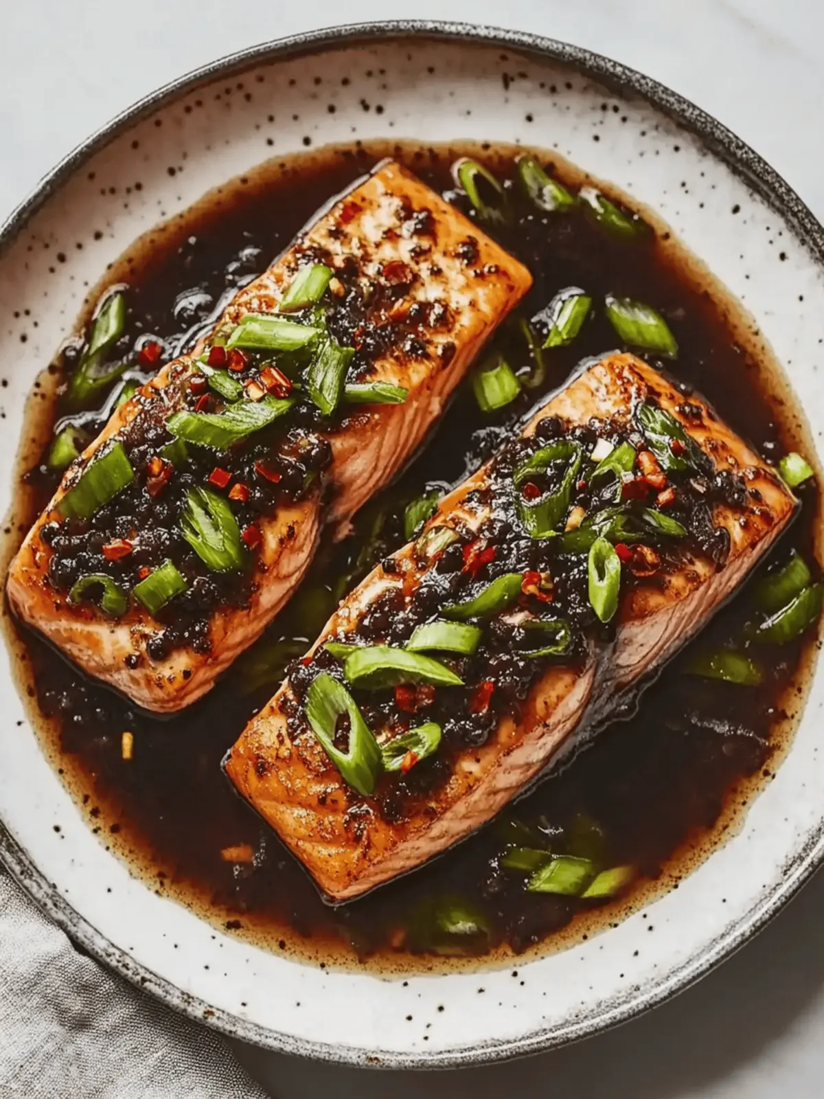 Chinese Black Bean Sauce Salmon with Green Onions in 30 Minutes 4 Chinese Black Bean Sauce Salmon with Green Onions
