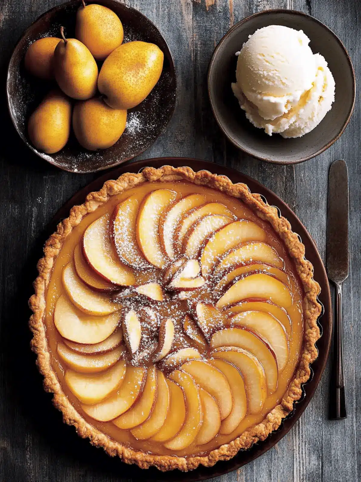 Irresistible Quince and Pear Tart with Sweet Cream Ice Cream 3 Quince and pear tart with sweet cream ice cream