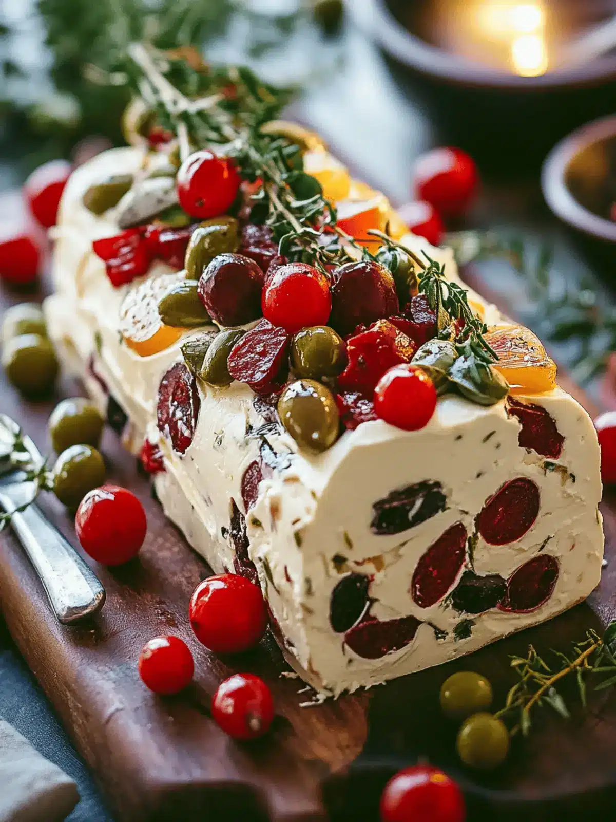 Delicious Festive Holiday Antipasto Cream Cheese Log Recipe 3 Festive Holiday Antipasto Cream Cheese Log