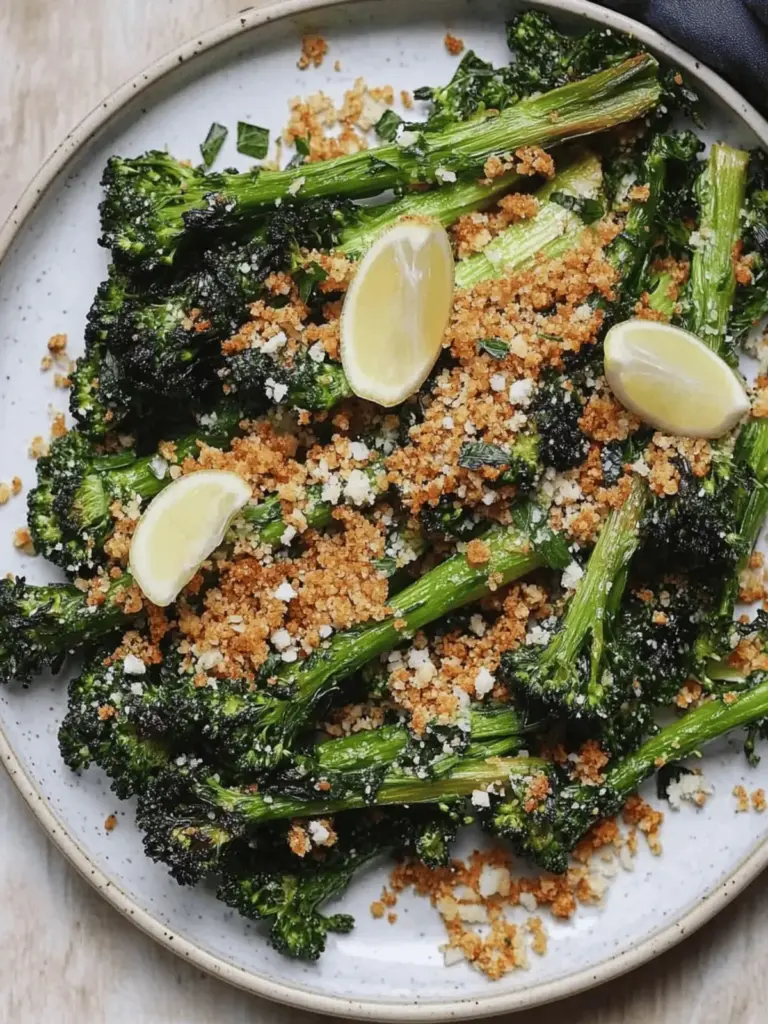 Roasted Broccolini with Garlicky Breadcrumbs