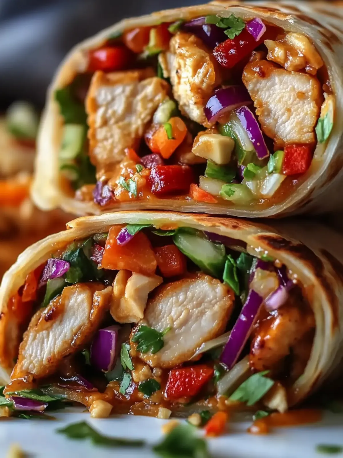 Thai Peanut Chicken Wrap